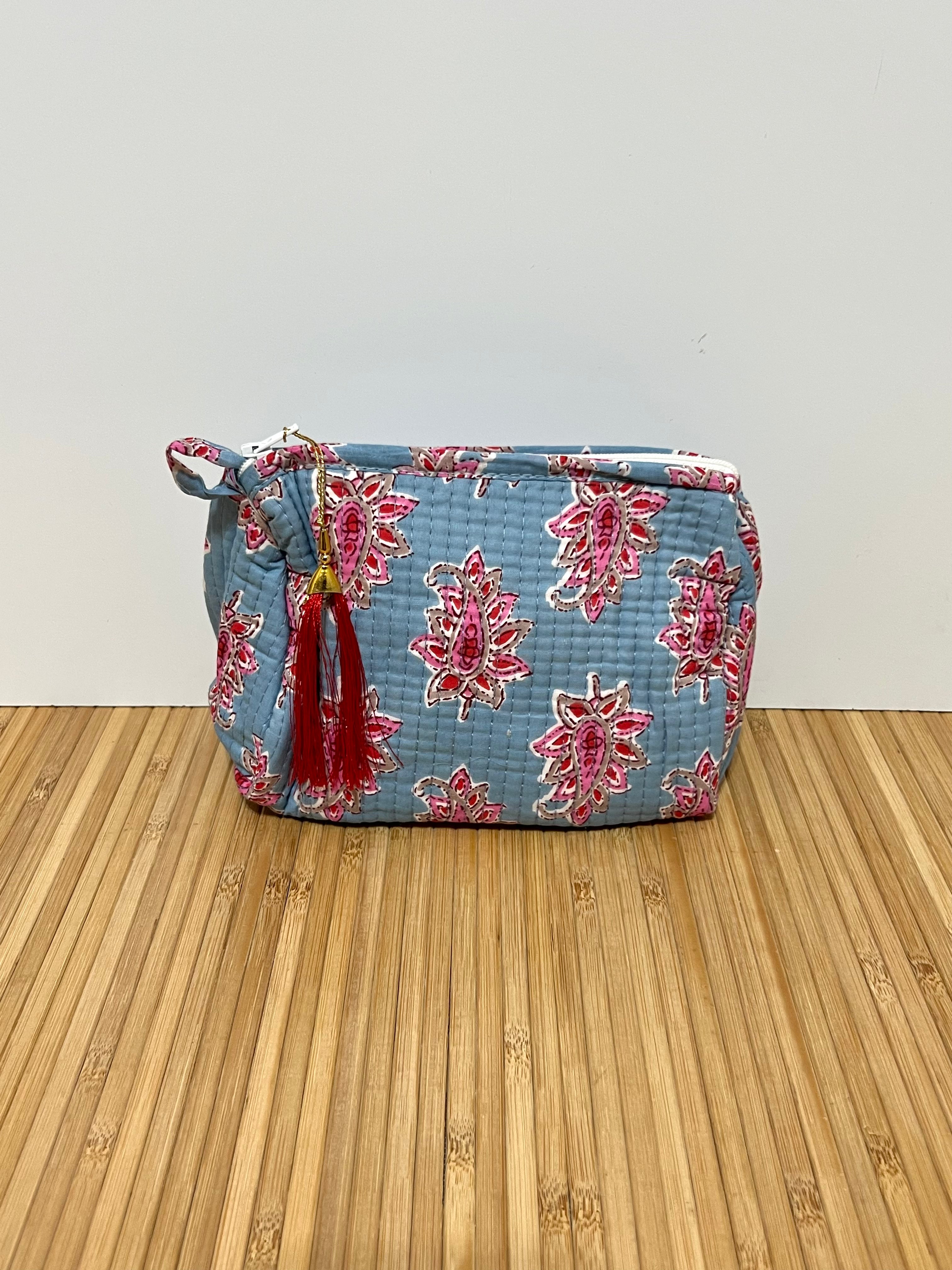 Neceser estampado de Algodón impermeable con Compartimentos | Personalizado con iniciales