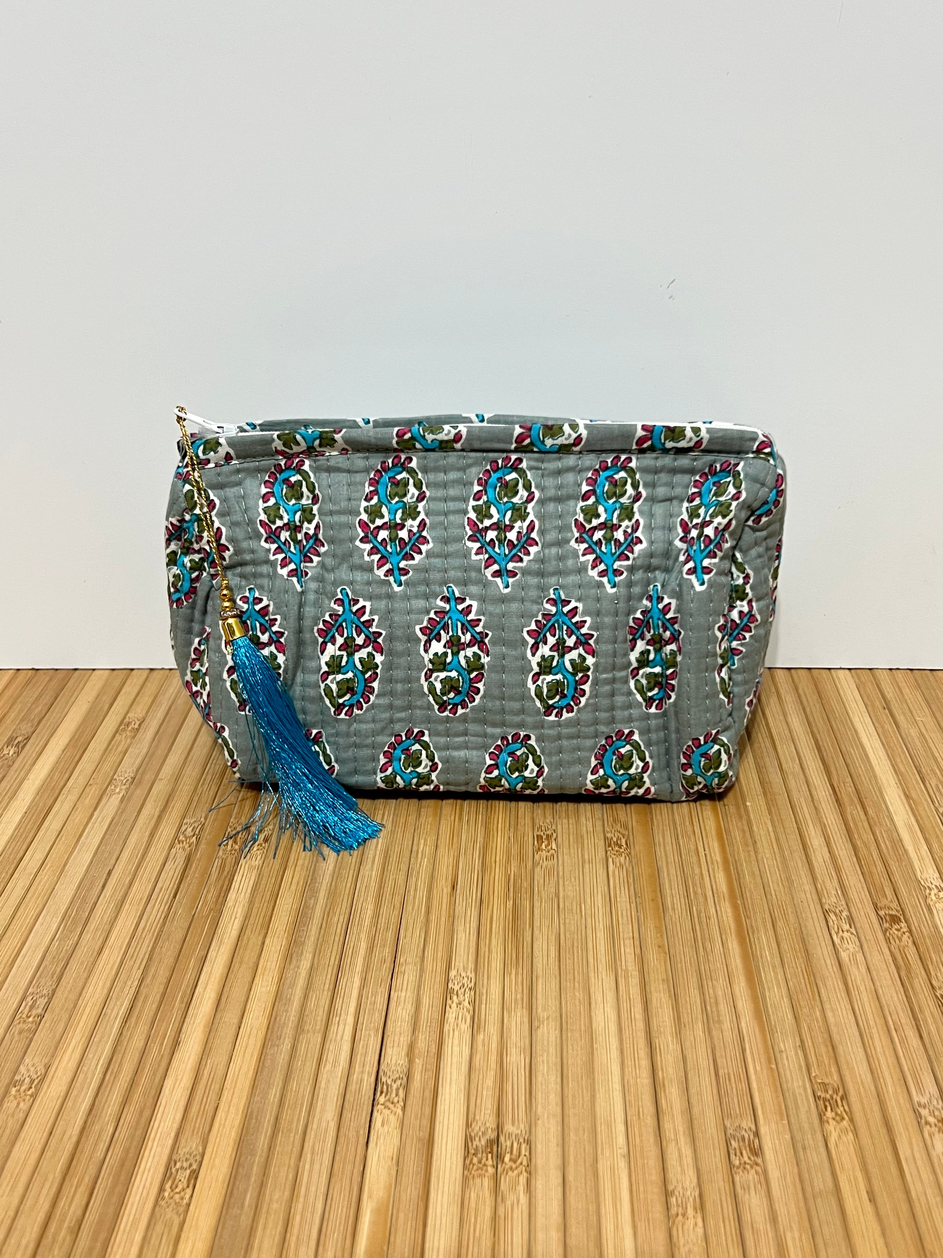 Neceser estampado de Algodón impermeable con Compartimentos | Personalizado con iniciales