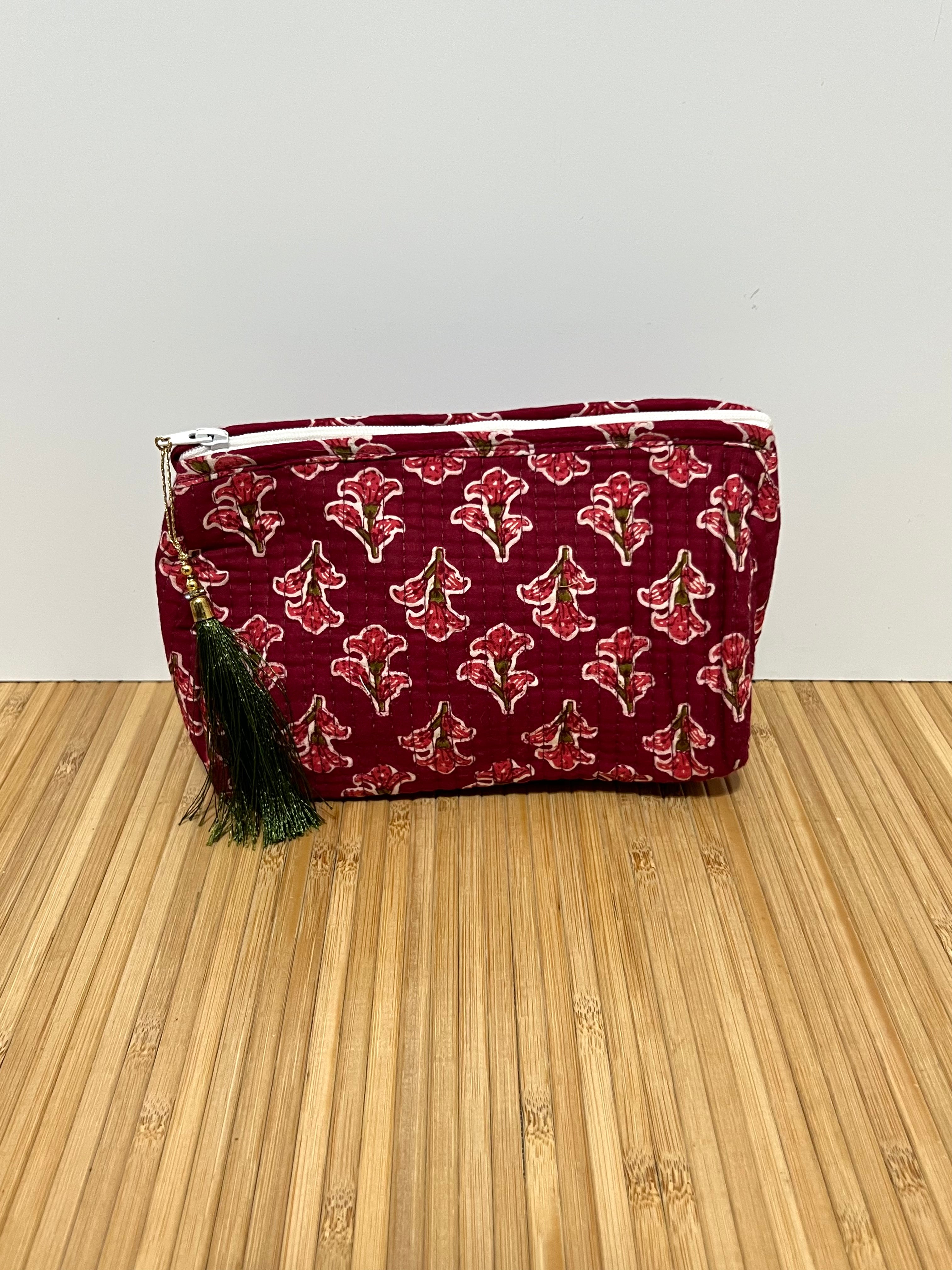 Neceser estampado de Algodón impermeable con Compartimentos | Personalizado con iniciales