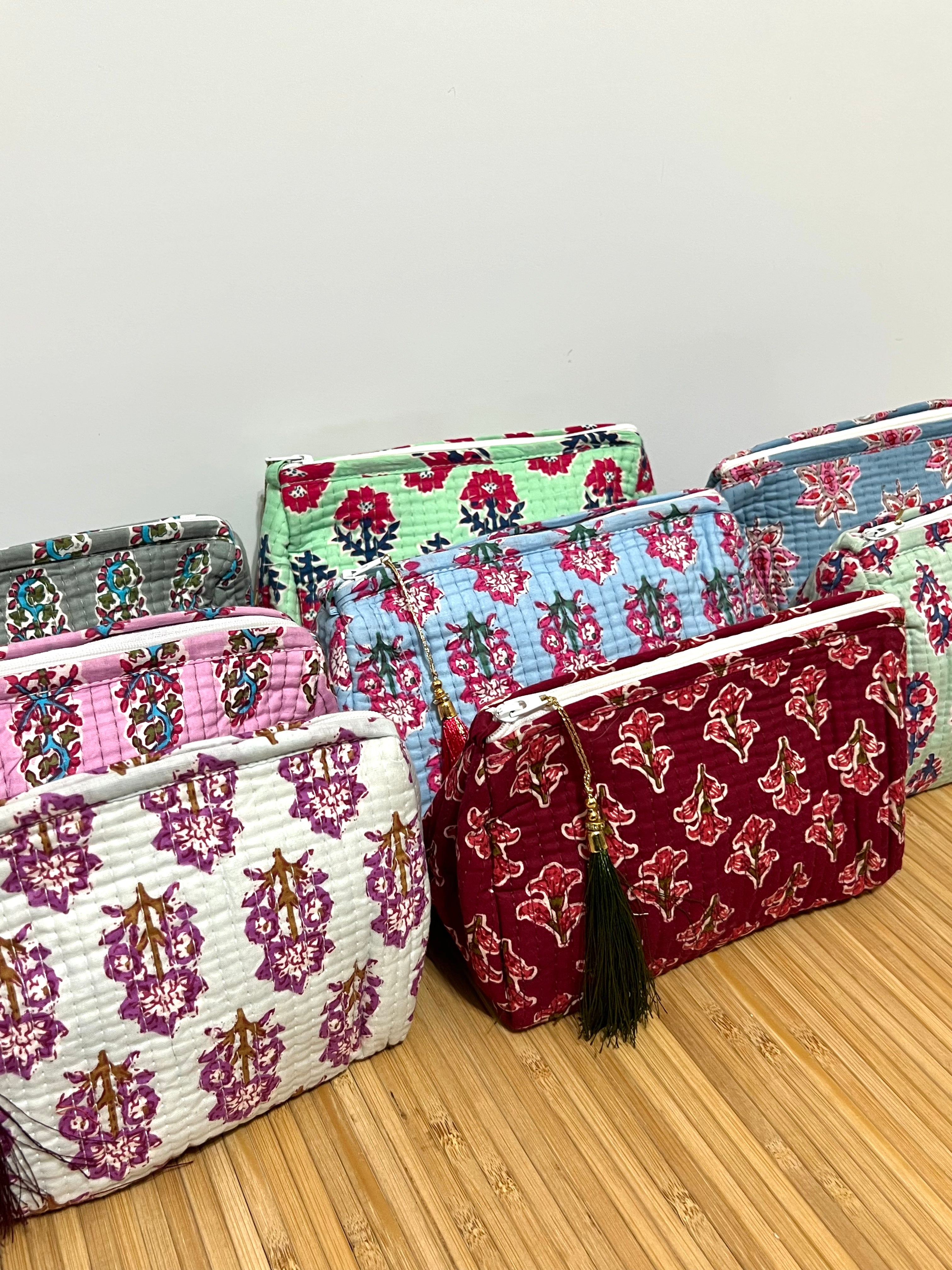 Neceser estampado de Algodón impermeable con Compartimentos | Personalizado con iniciales