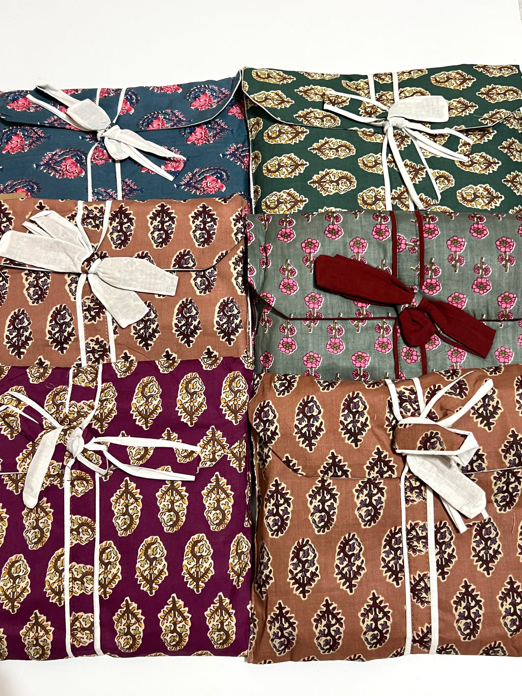 Pijama Camisero Largo Estampado de Algodón para mujer | Bolsa incluida