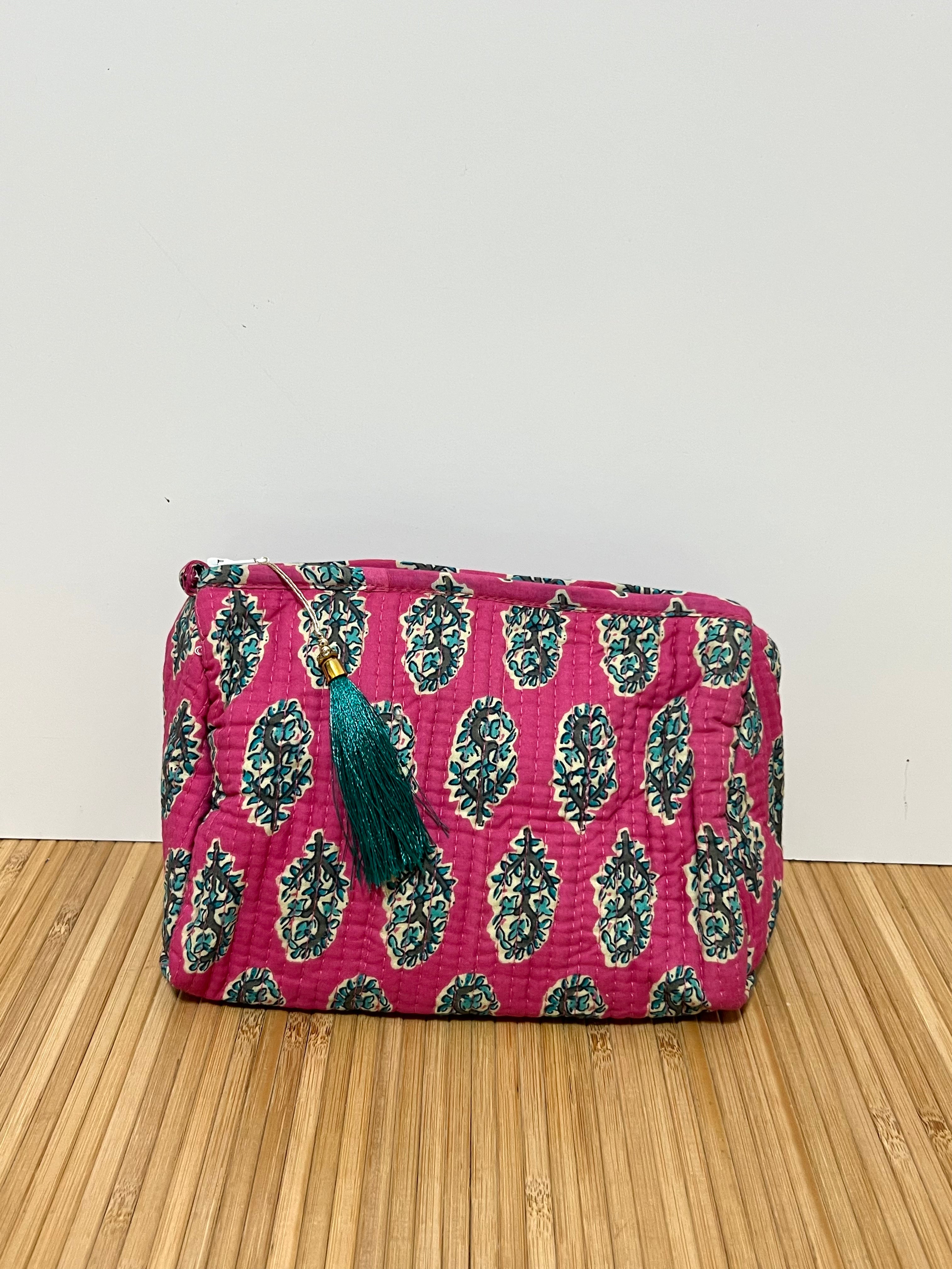 Neceser estampado de Algodón impermeable con Compartimentos | Personalizado con iniciales