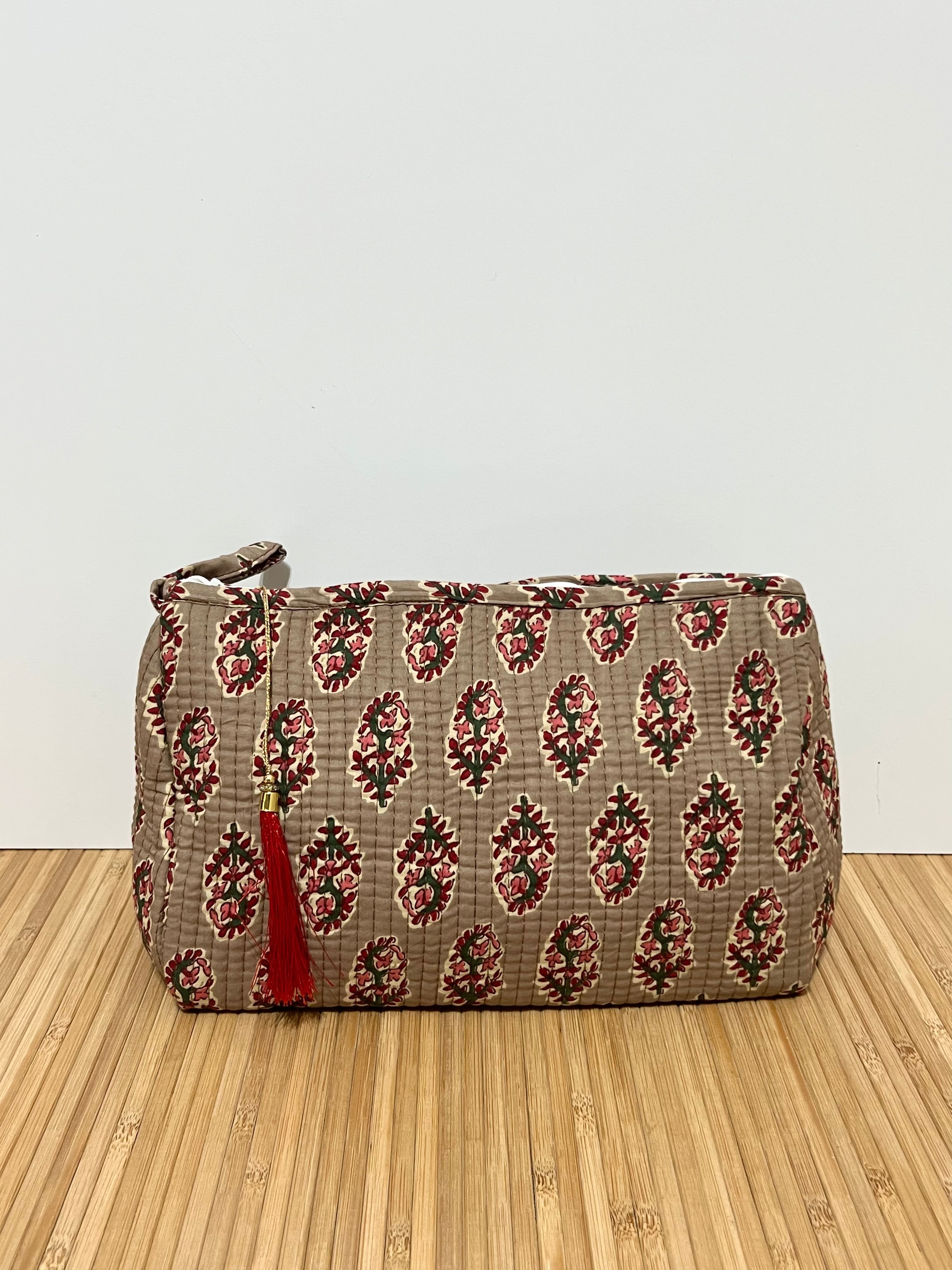 Neceser estampado de Algodón impermeable con Compartimentos | Personalizado con iniciales