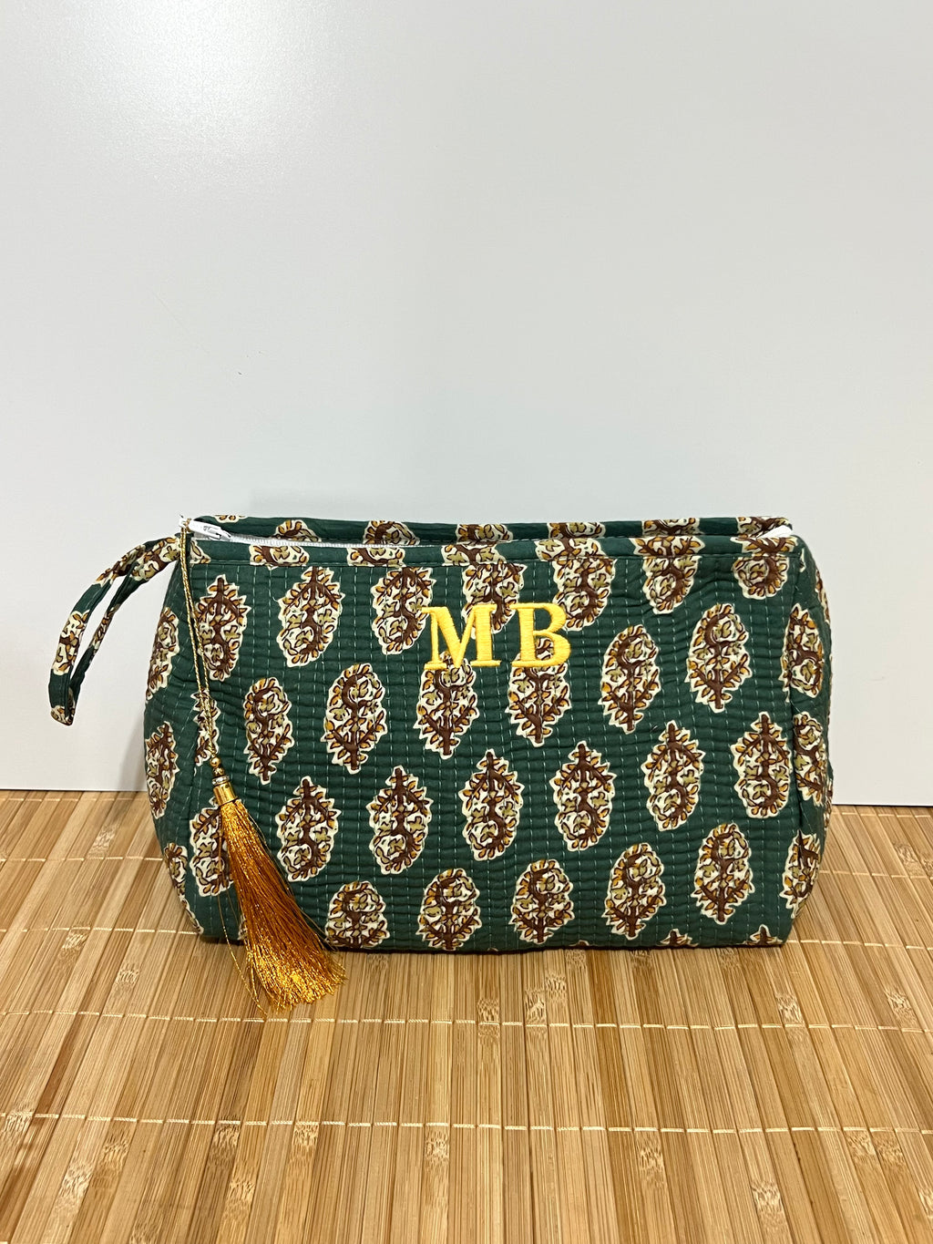 Neceser estampado de Algodón impermeable con Compartimentos | Personalizado con iniciales