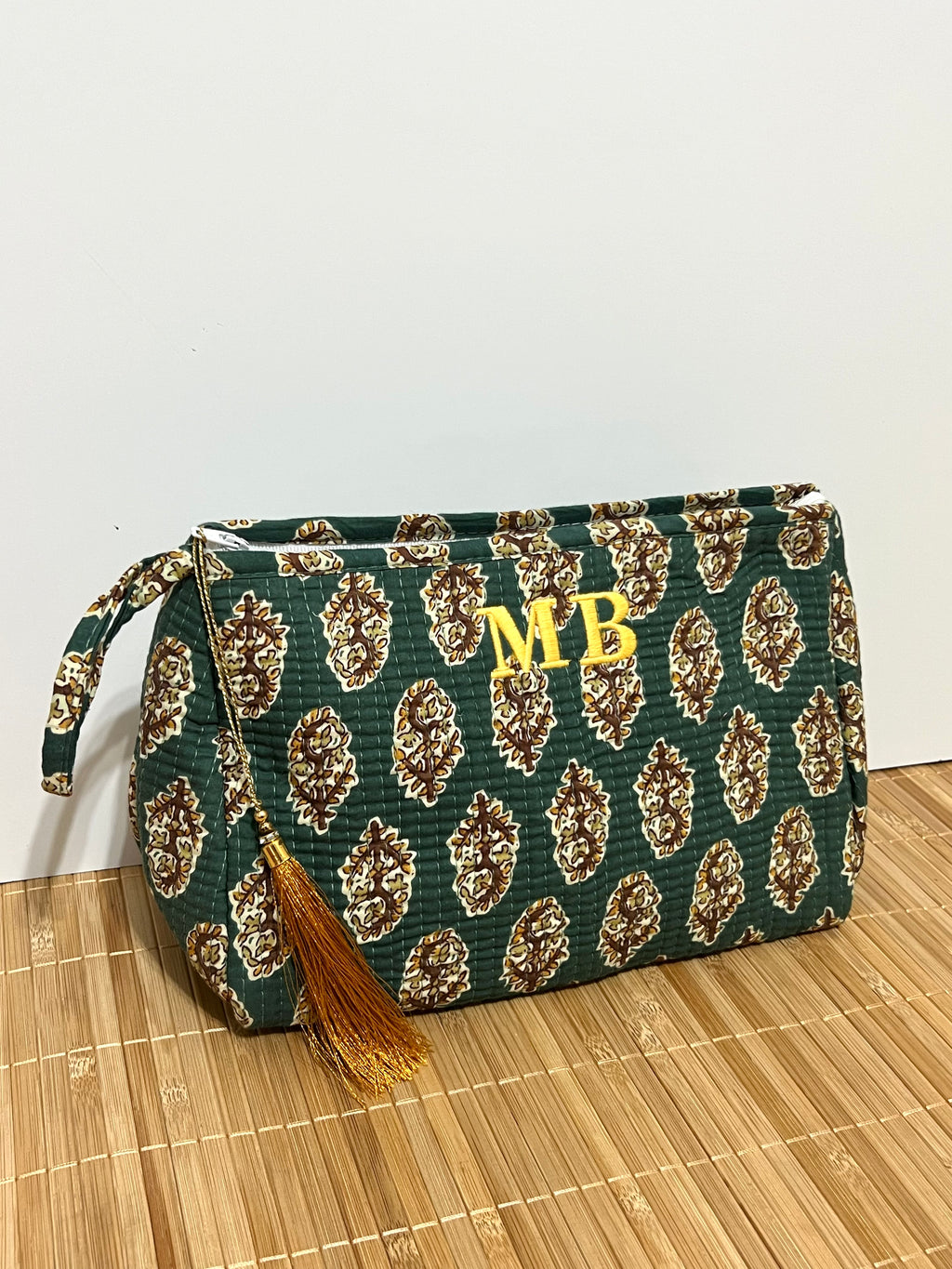 Neceser estampado de Algodón impermeable con Compartimentos | Personalizado con iniciales