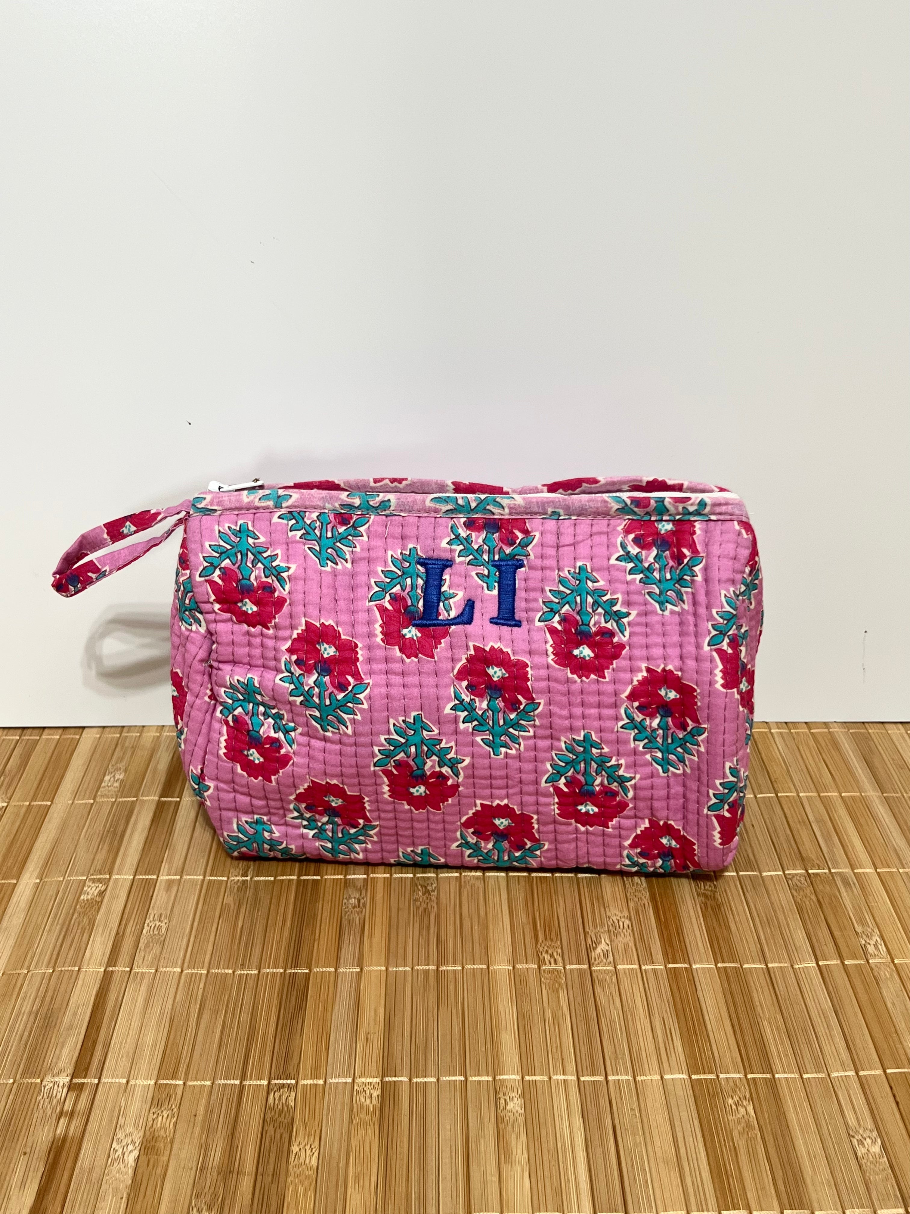 Neceser estampado de Algodón impermeable con Compartimentos | Personalizado con iniciales