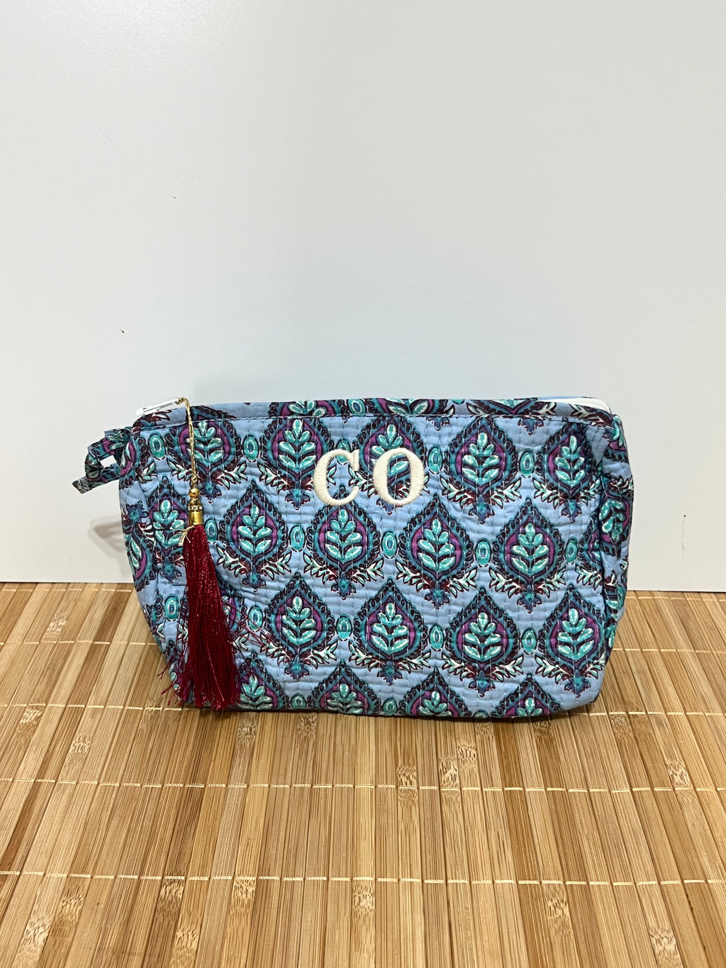 Neceser estampado de Algodón impermeable con Compartimentos | Personalizado con iniciales