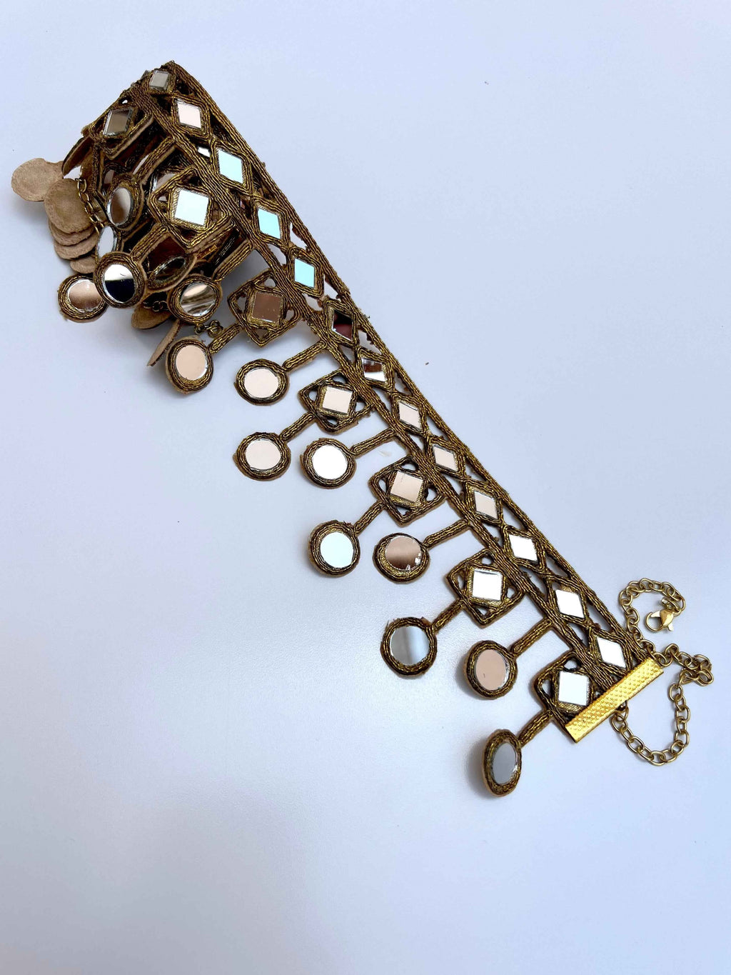 Choker espejos Dorado mujer