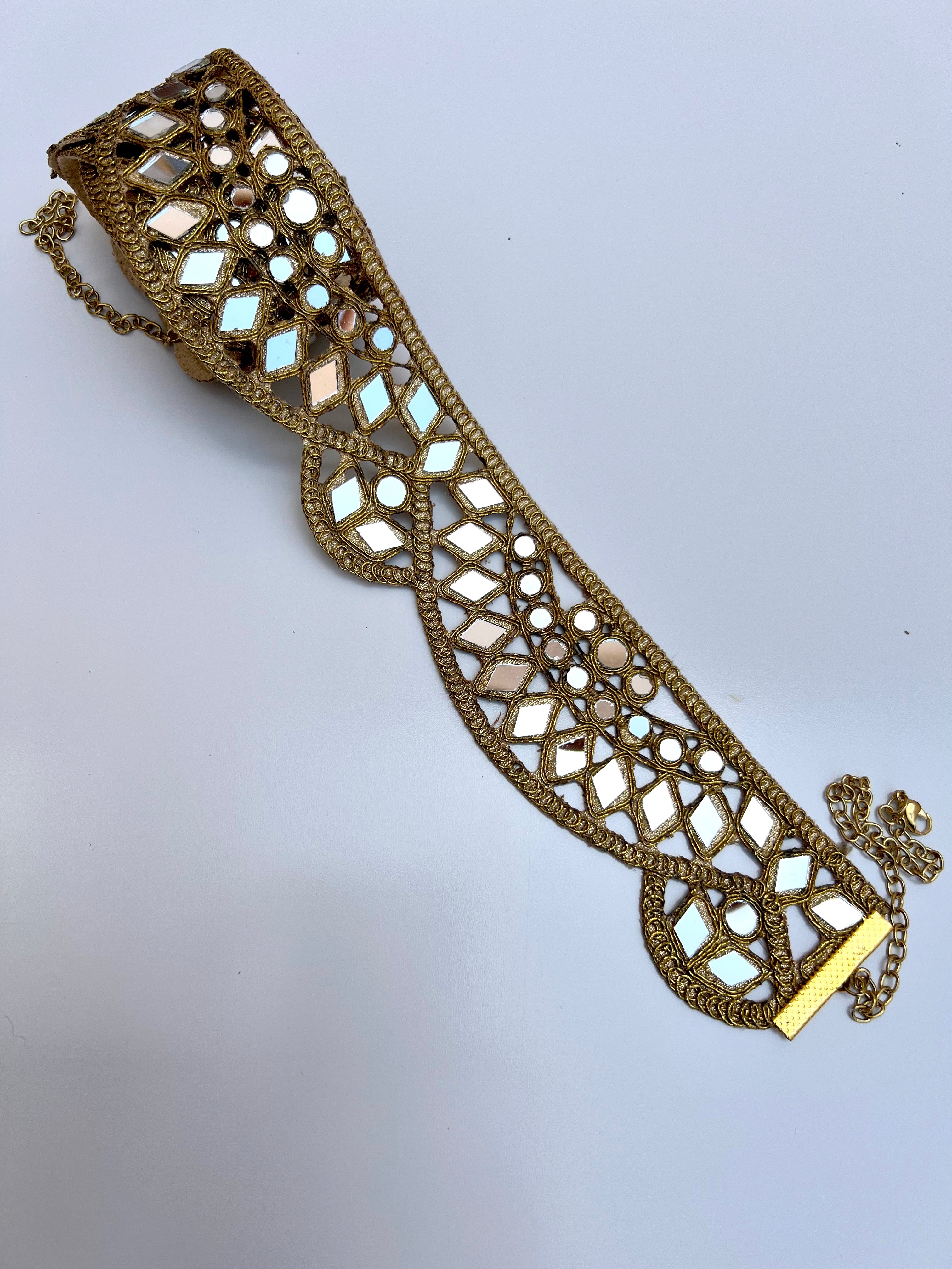 Cinturón espejos Dorado y Plateado mujer con cadena ajustable