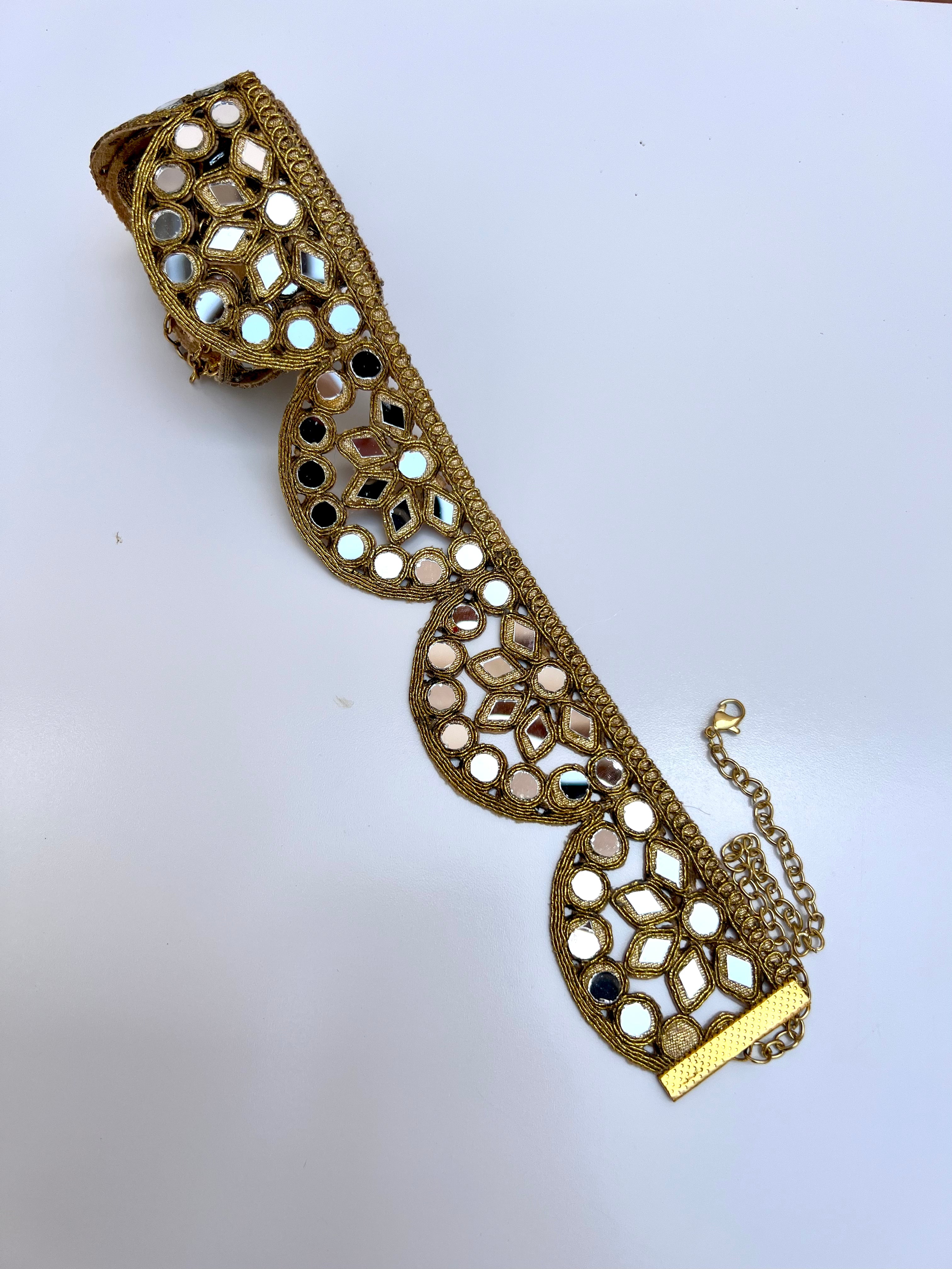 Cinturón espejos Dorado y Plateado mujer con cadena ajustable