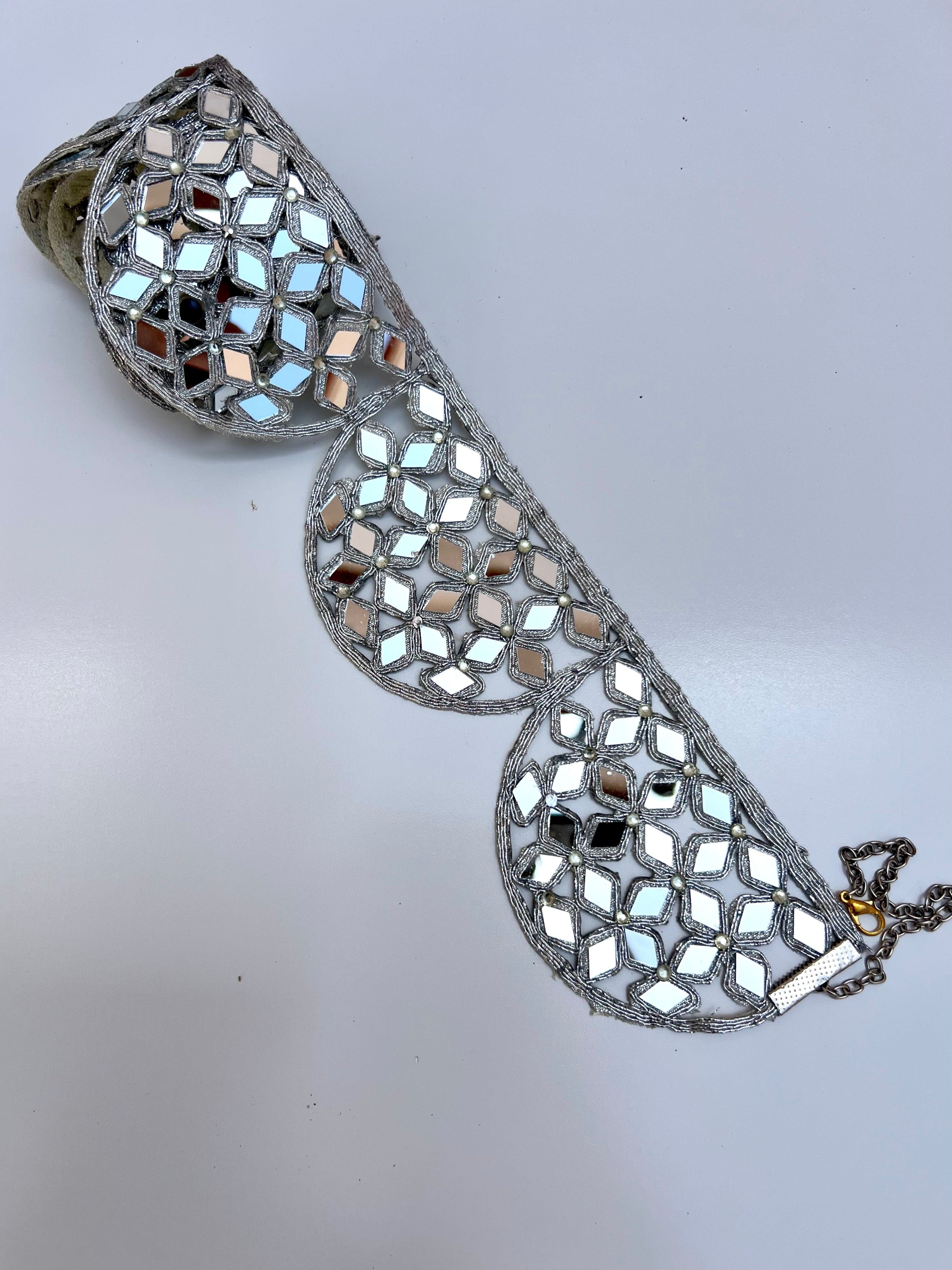 Cinturón espejos Dorado y Plateado mujer con cadena ajustable