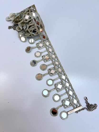 Cinturón espejos Dorado y Plateado mujer con cadena ajustable