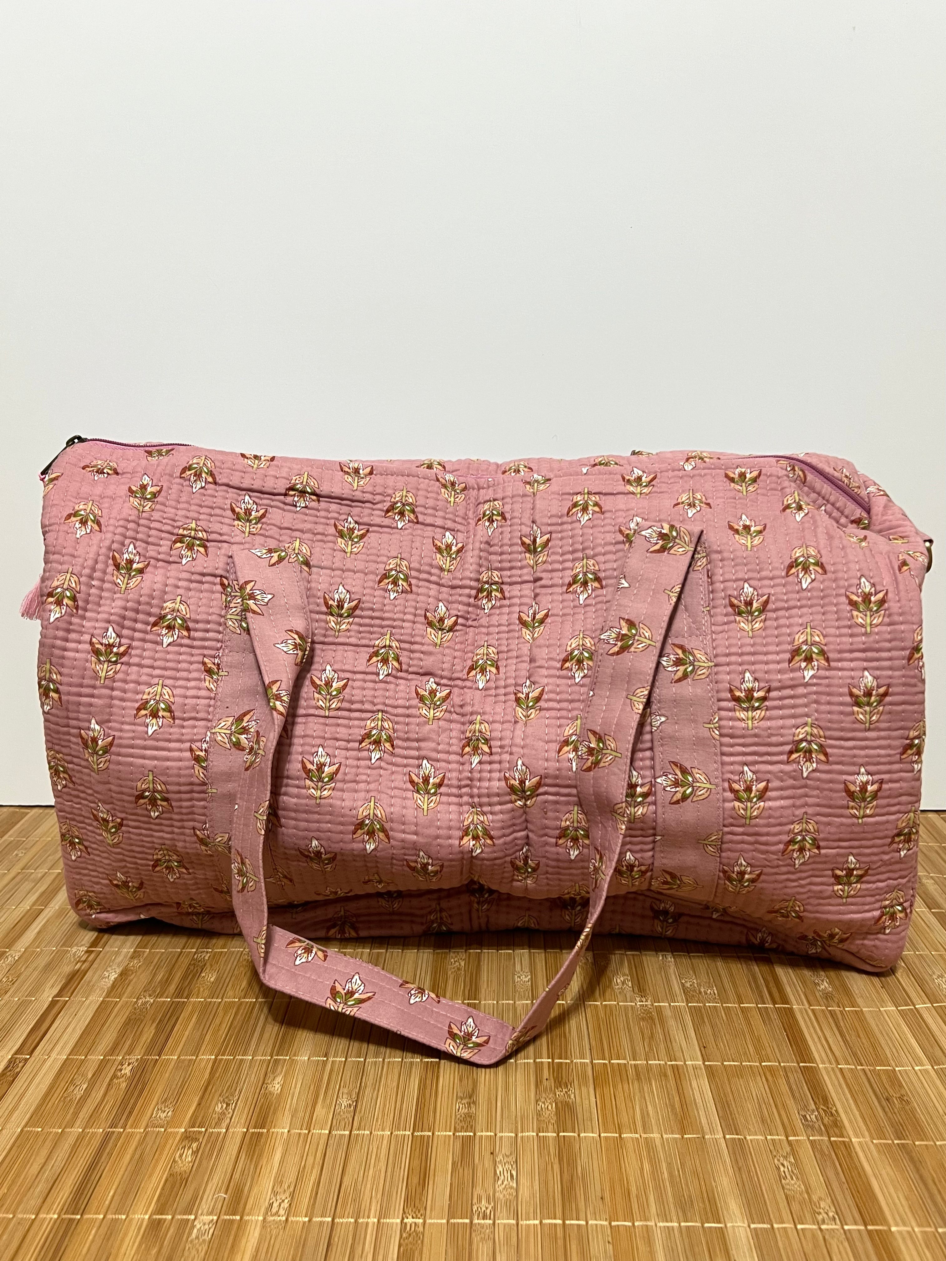 Bolso de viaje estampado de algodón personalizado iniciales – 40 × 30 × 20 cm