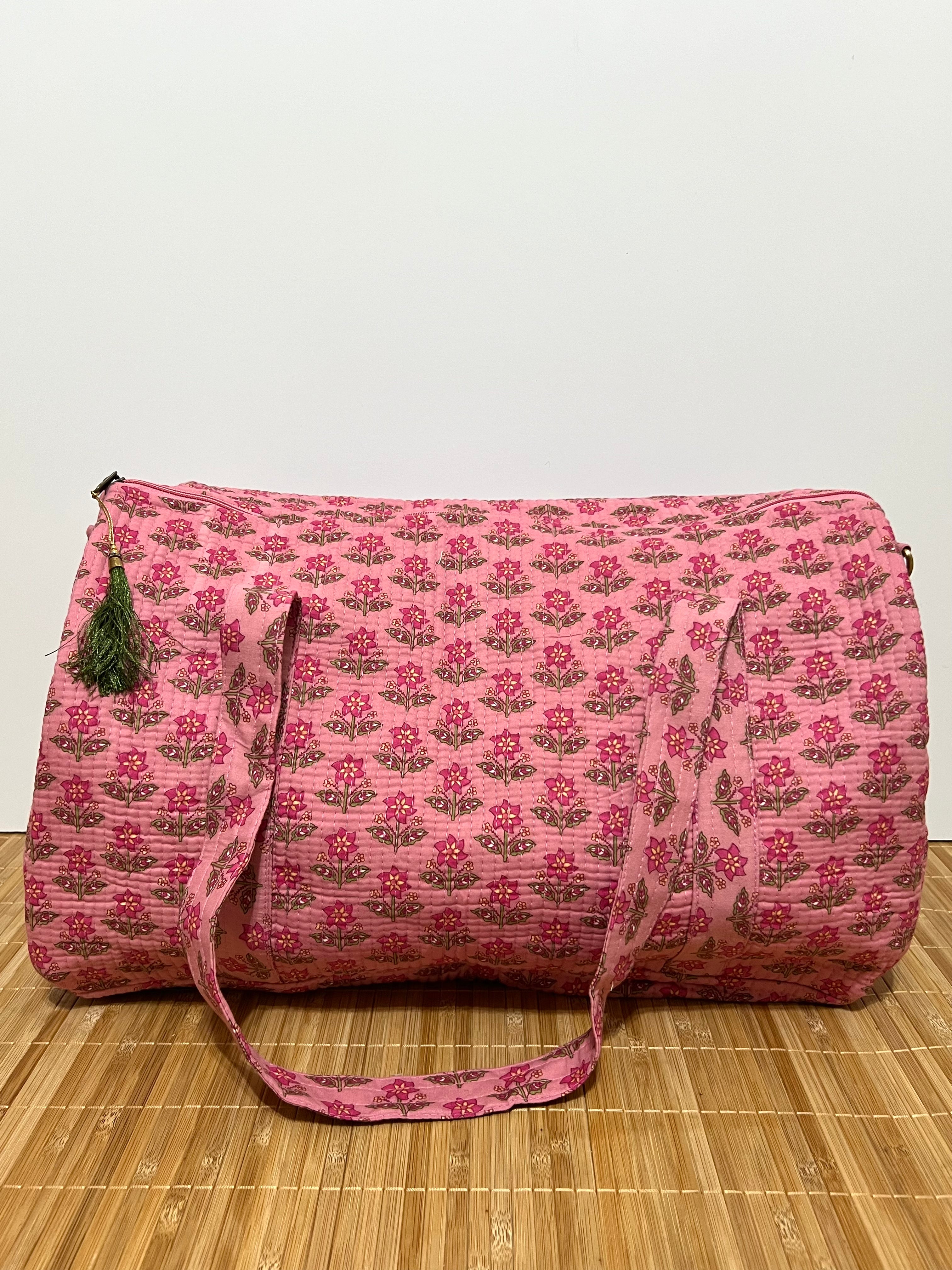 Bolso de viaje estampado de algodón personalizado iniciales – 40 × 30 × 20 cm