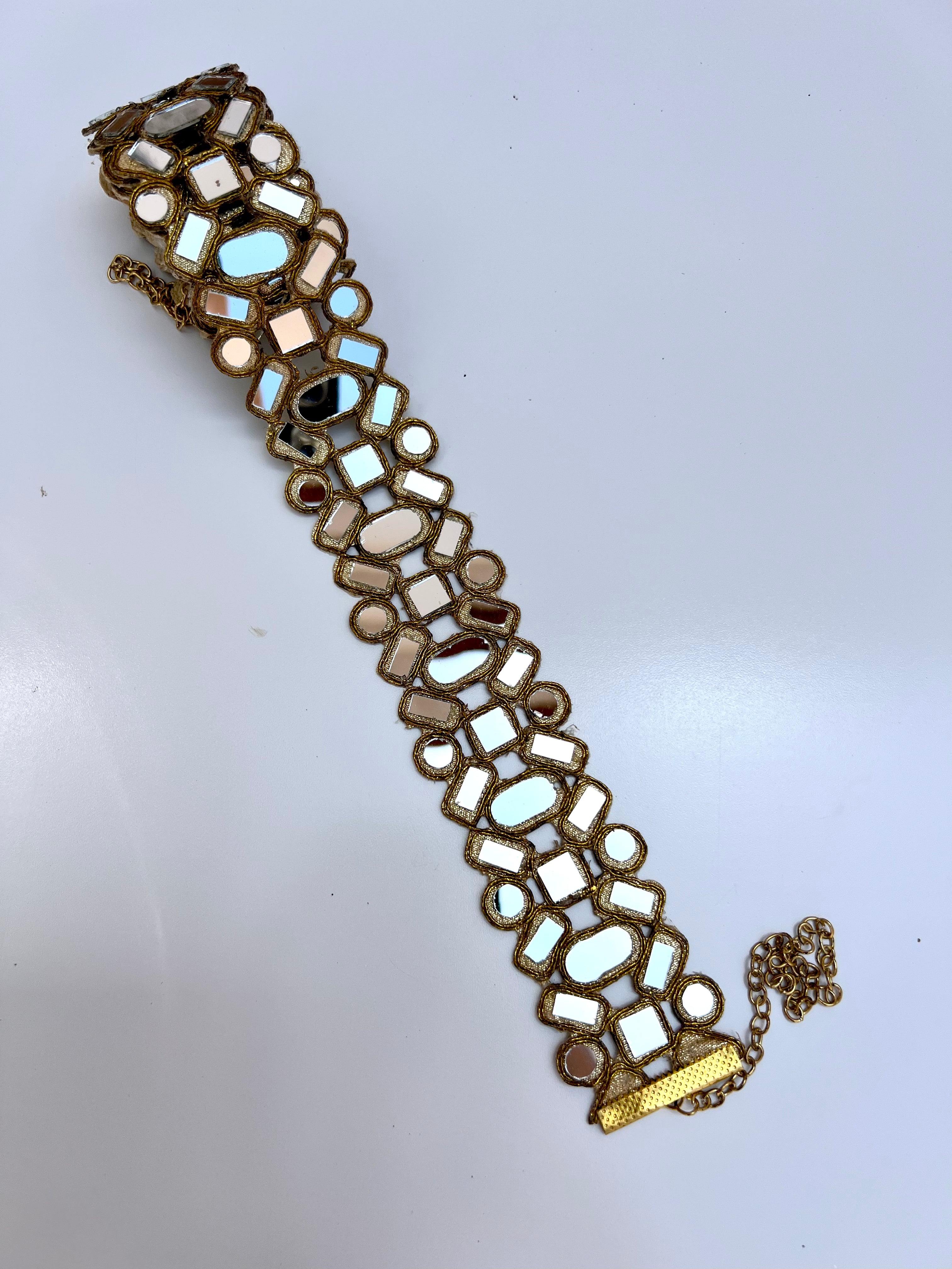 Cinturón espejos Dorado y Plateado mujer con cadena ajustable