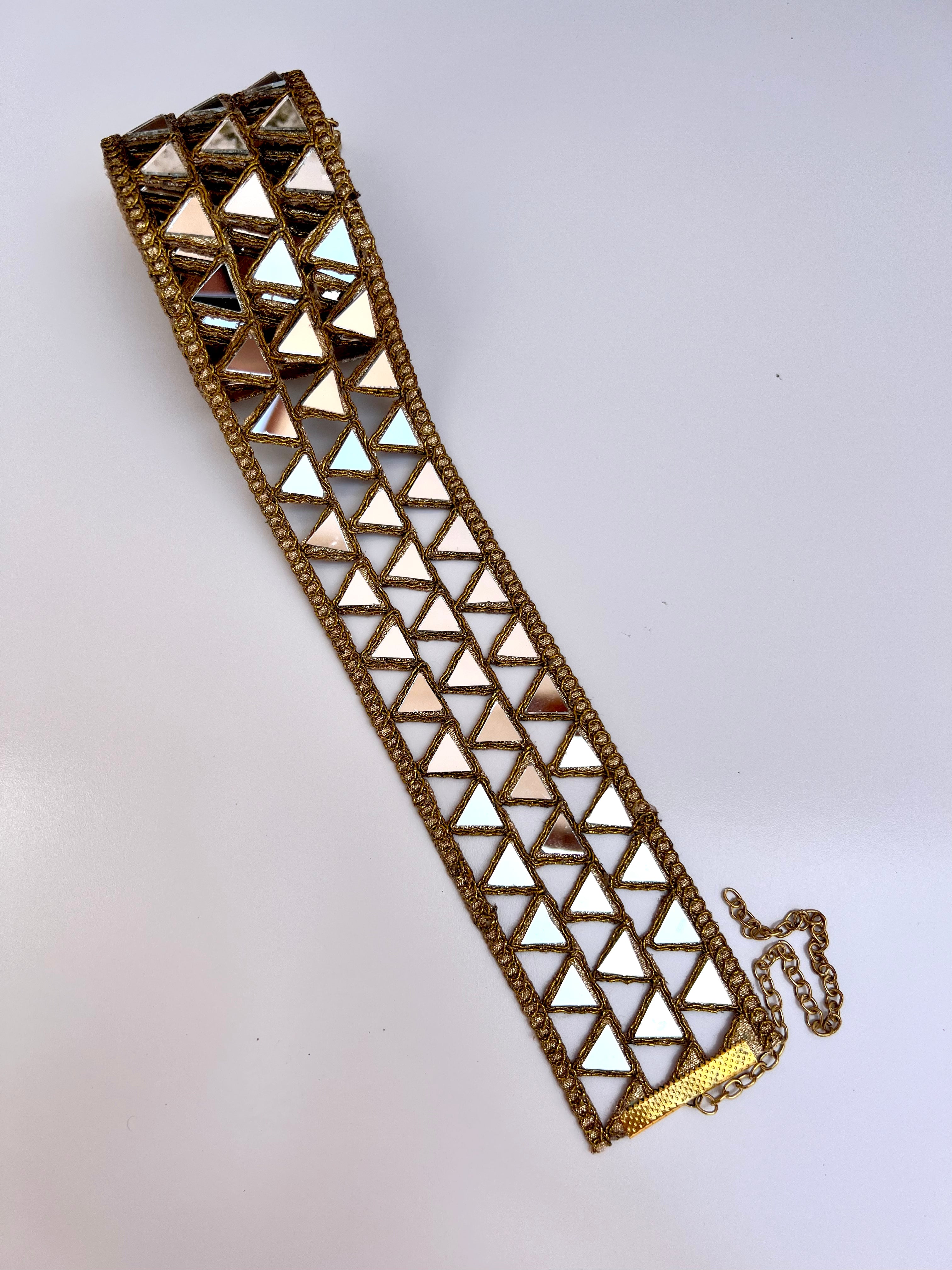 Cinturón espejos Dorado y Plateado mujer con cadena ajustable