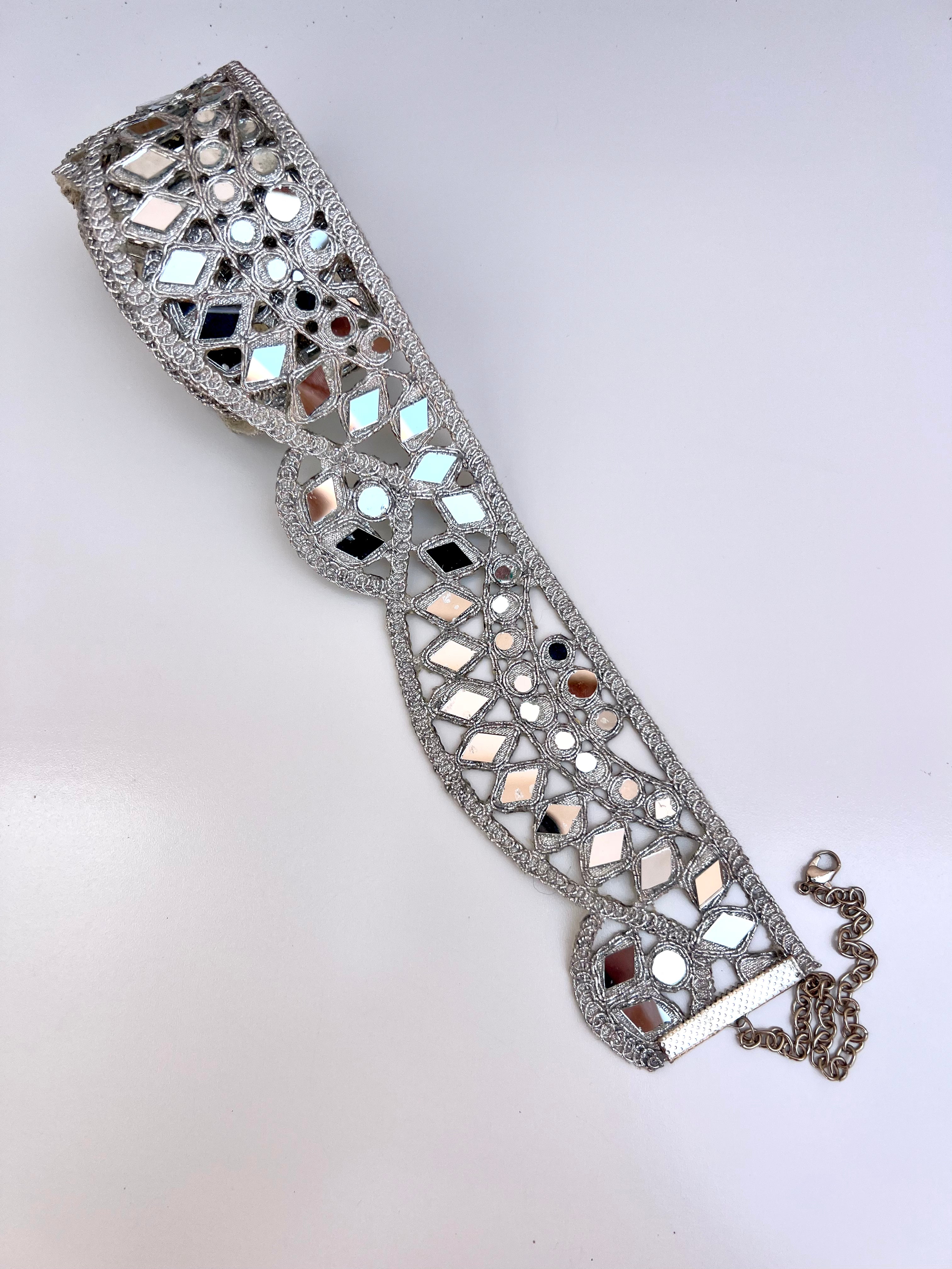 Cinturón espejos Dorado y Plateado mujer con cadena ajustable