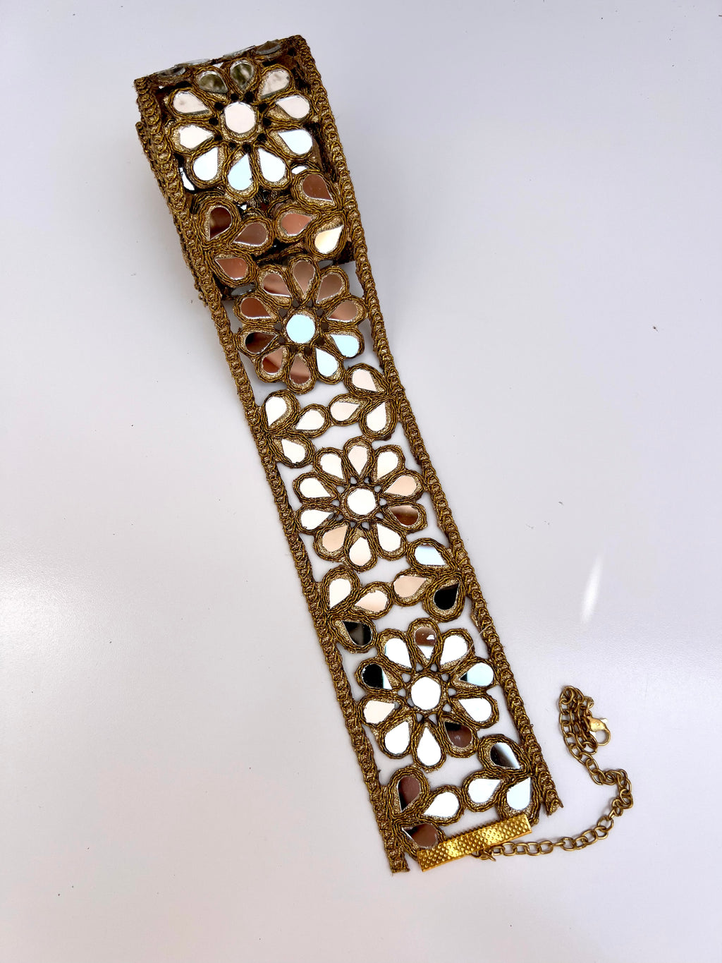 Goldener und Silberner Spiegelgürtel für Damen mit verstellbarer Kette