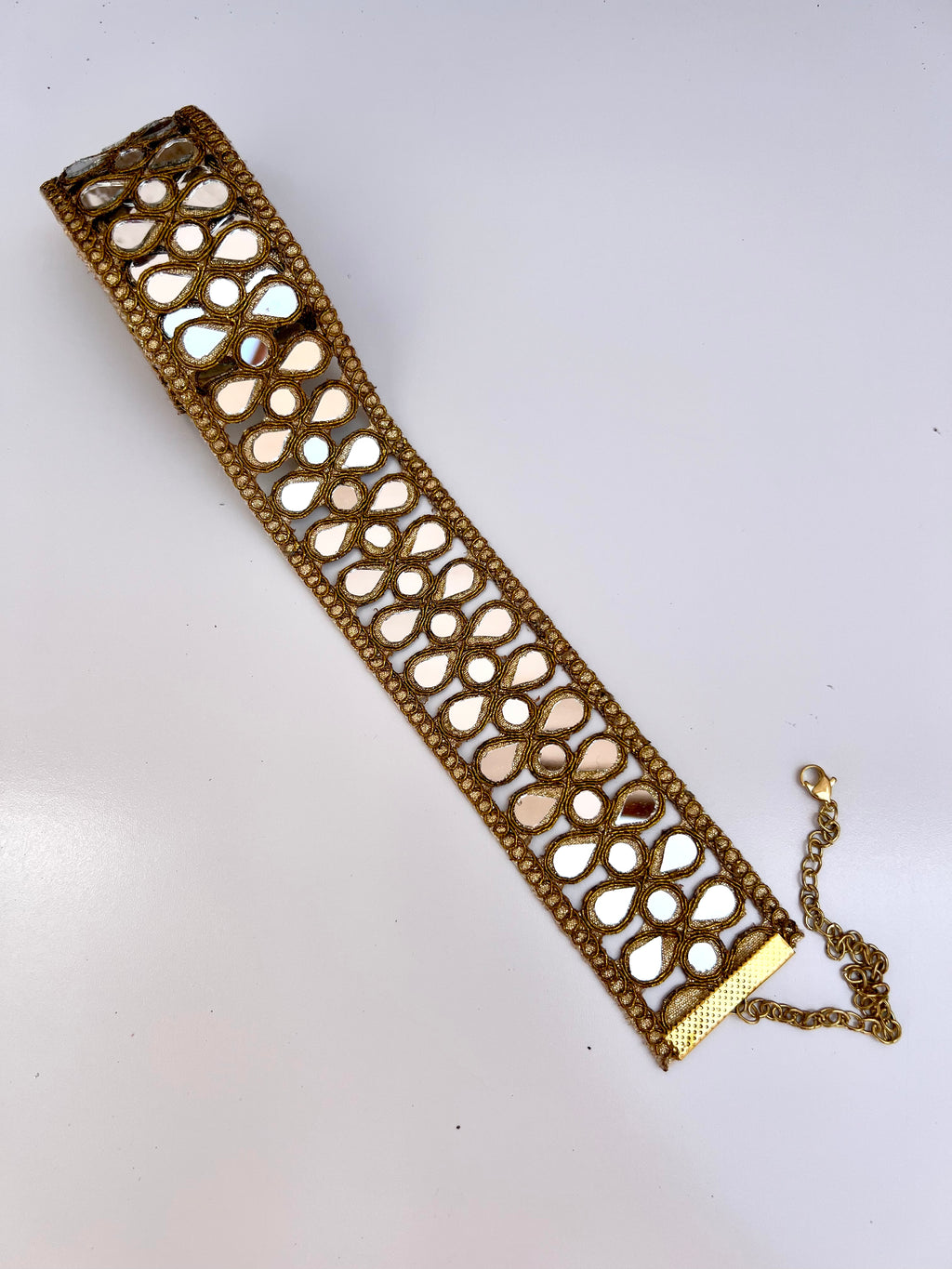 Cinto espelhado Dourado e Prateado feminino com corrente ajustável