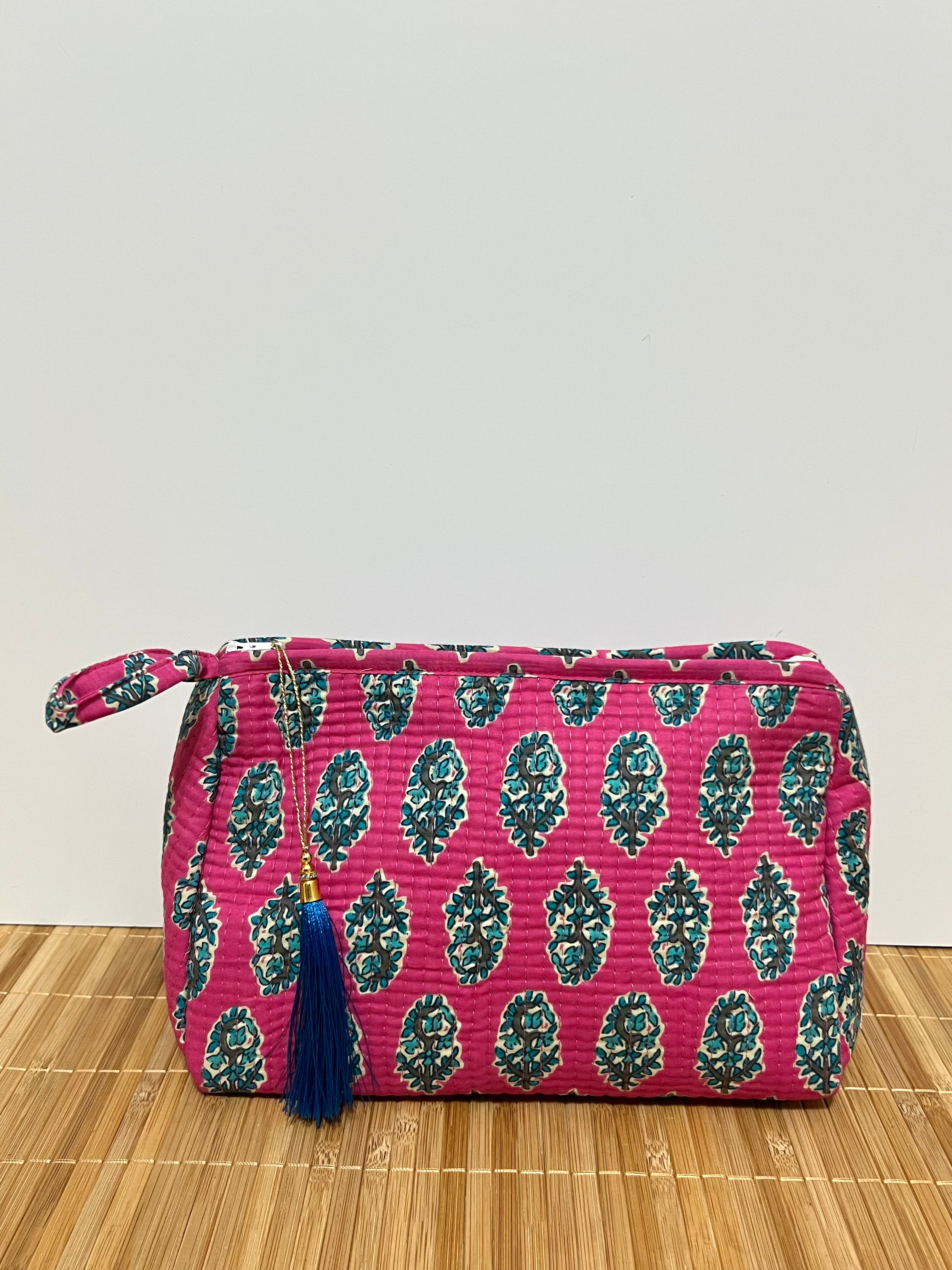 Neceser estampado de Algodón impermeable con Compartimentos | Personalizado con iniciales