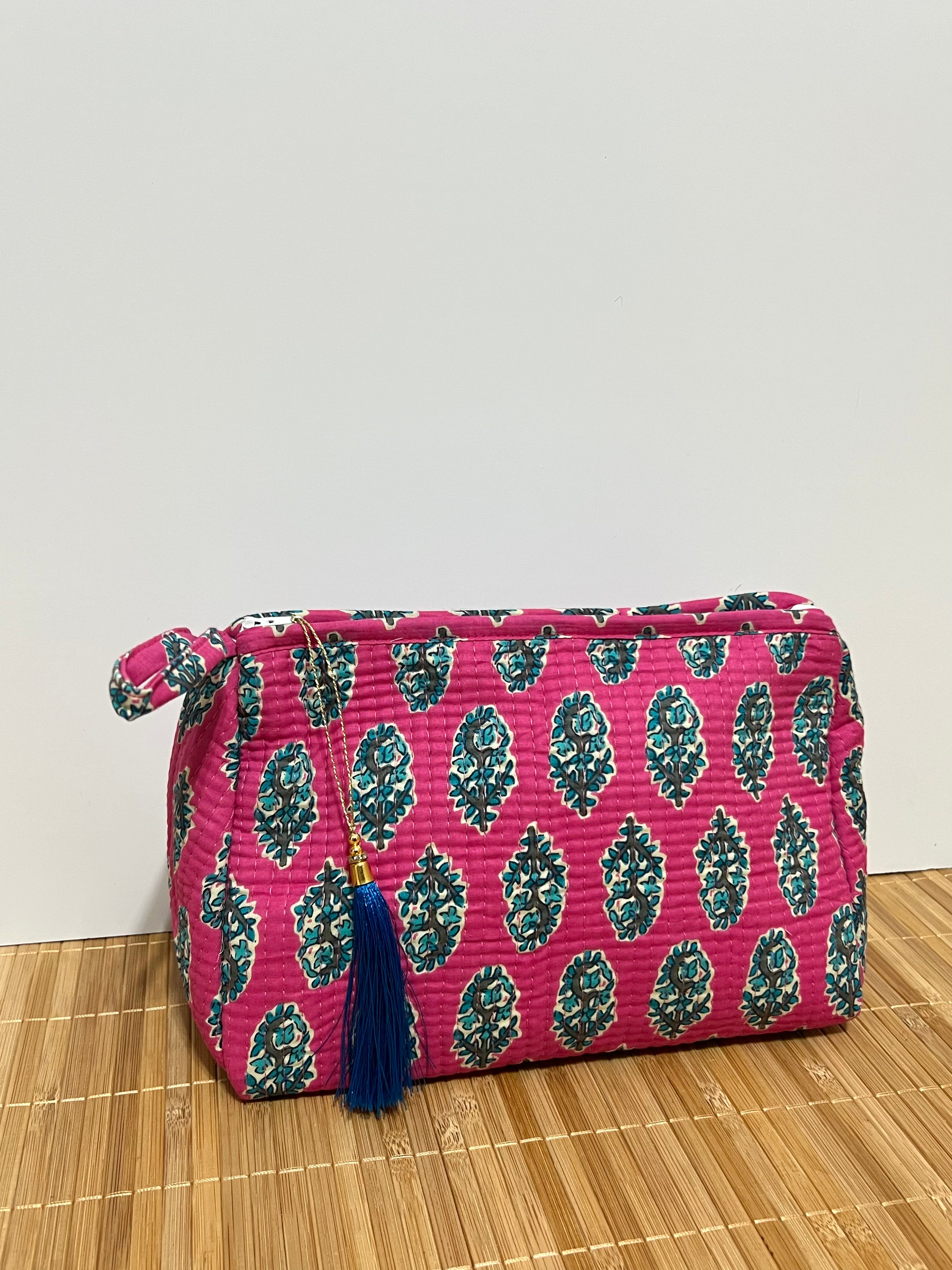 Neceser estampado de Algodón impermeable con Compartimentos | Personalizado con iniciales