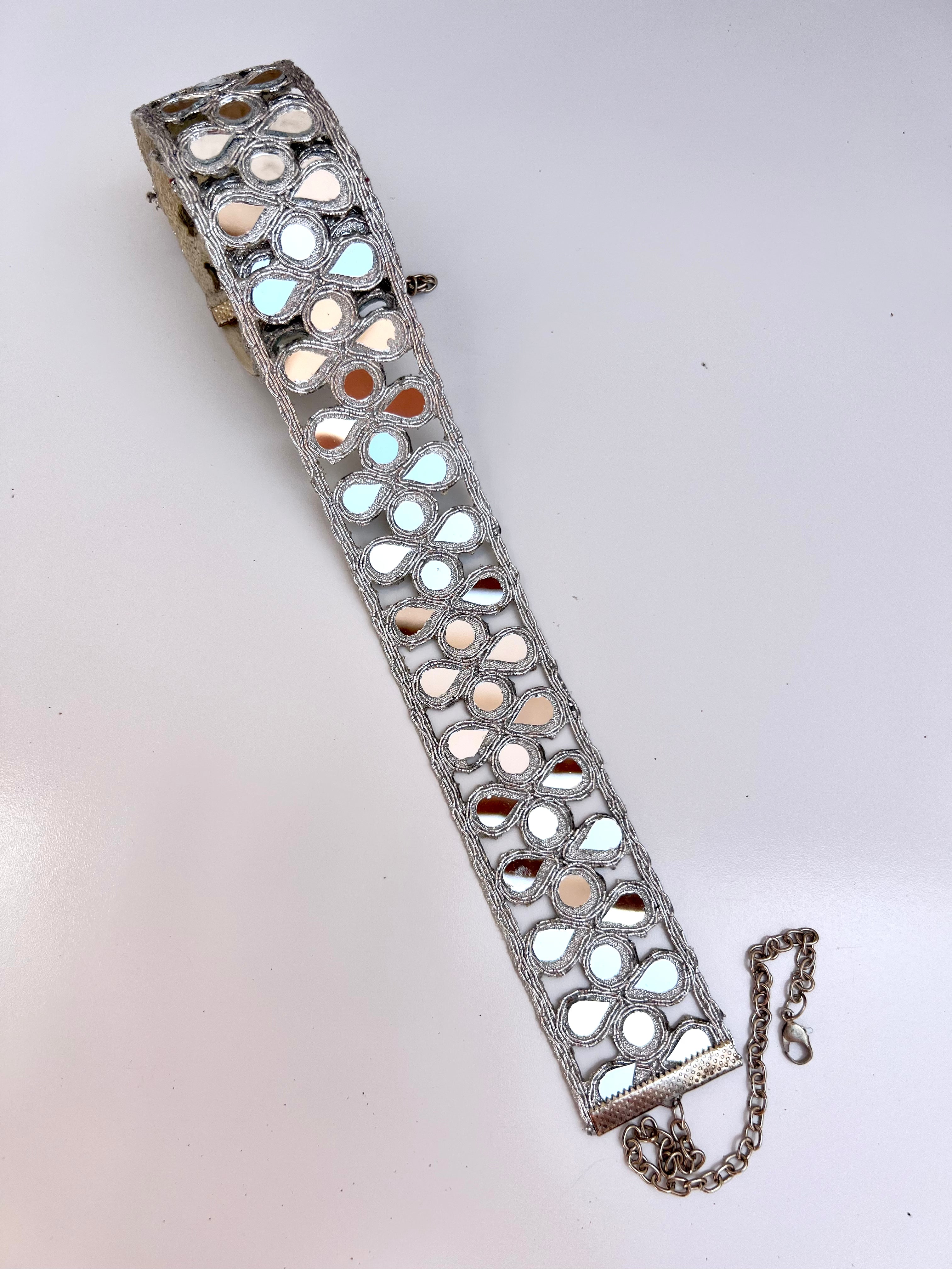 Cinturón espejos Dorado y Plateado mujer con cadena ajustable