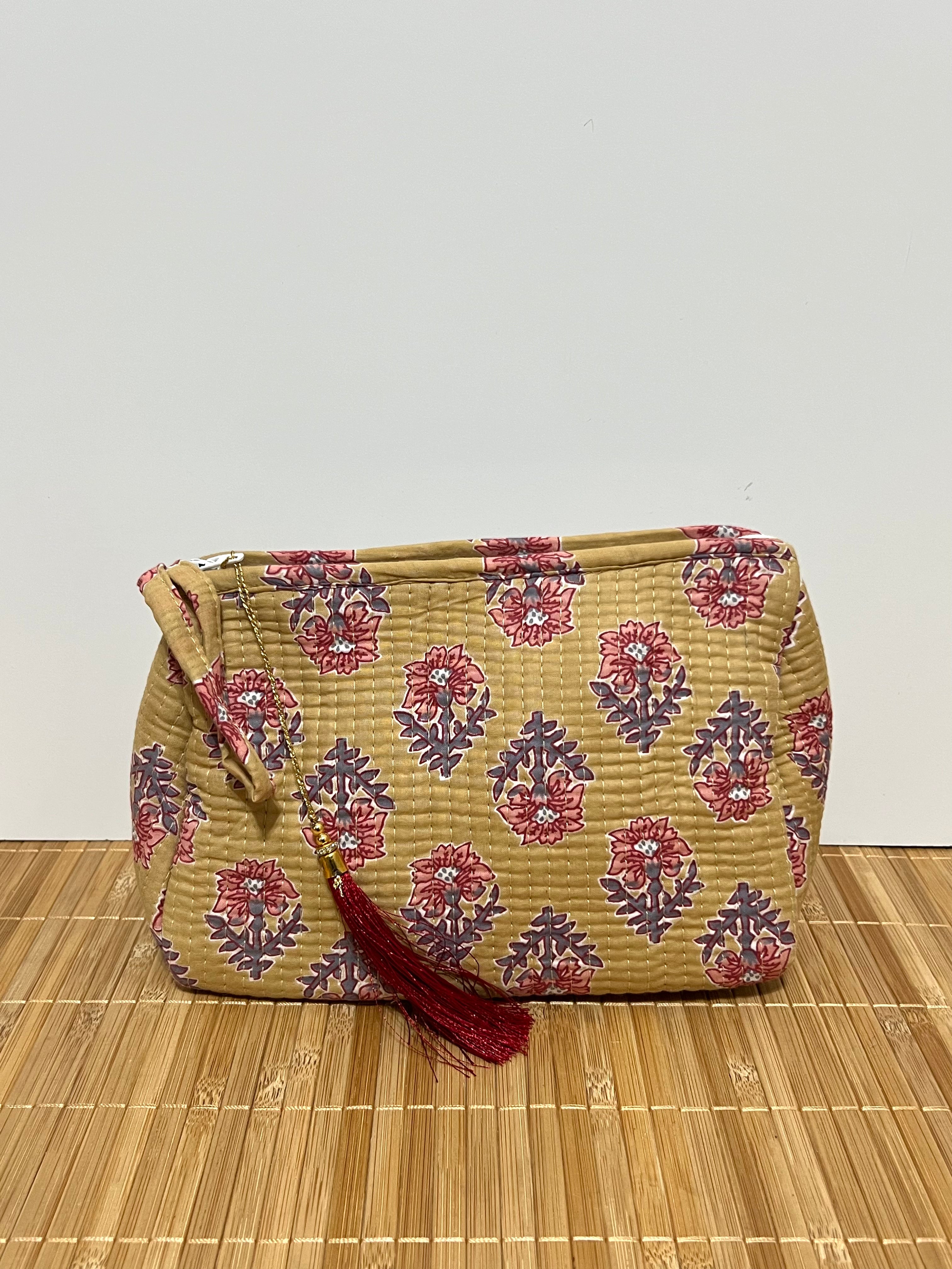 Neceser estampado de Algodón impermeable con Compartimentos | Personalizado con iniciales