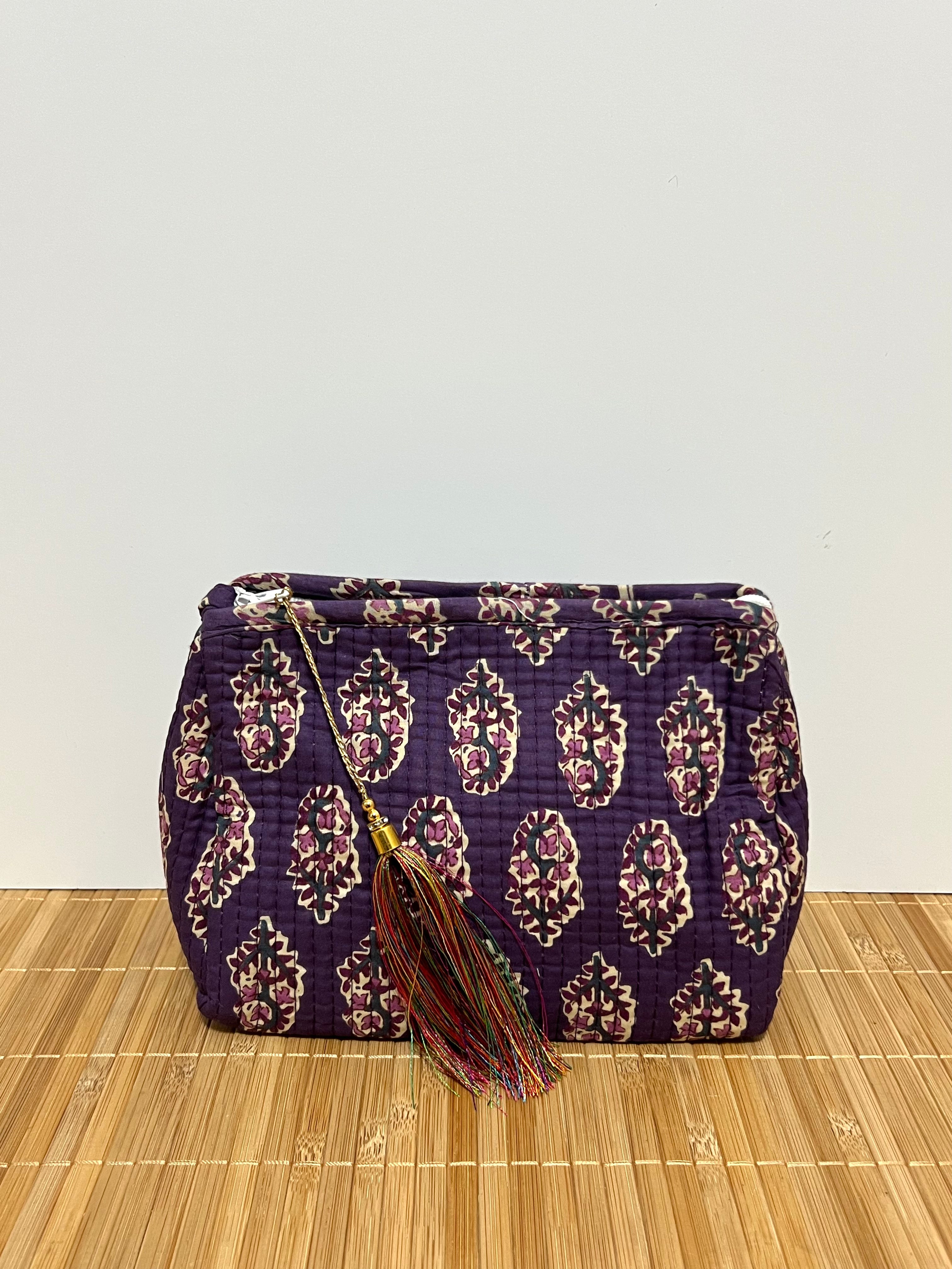 Neceser estampado de Algodón impermeable con Compartimentos | Personalizado con iniciales