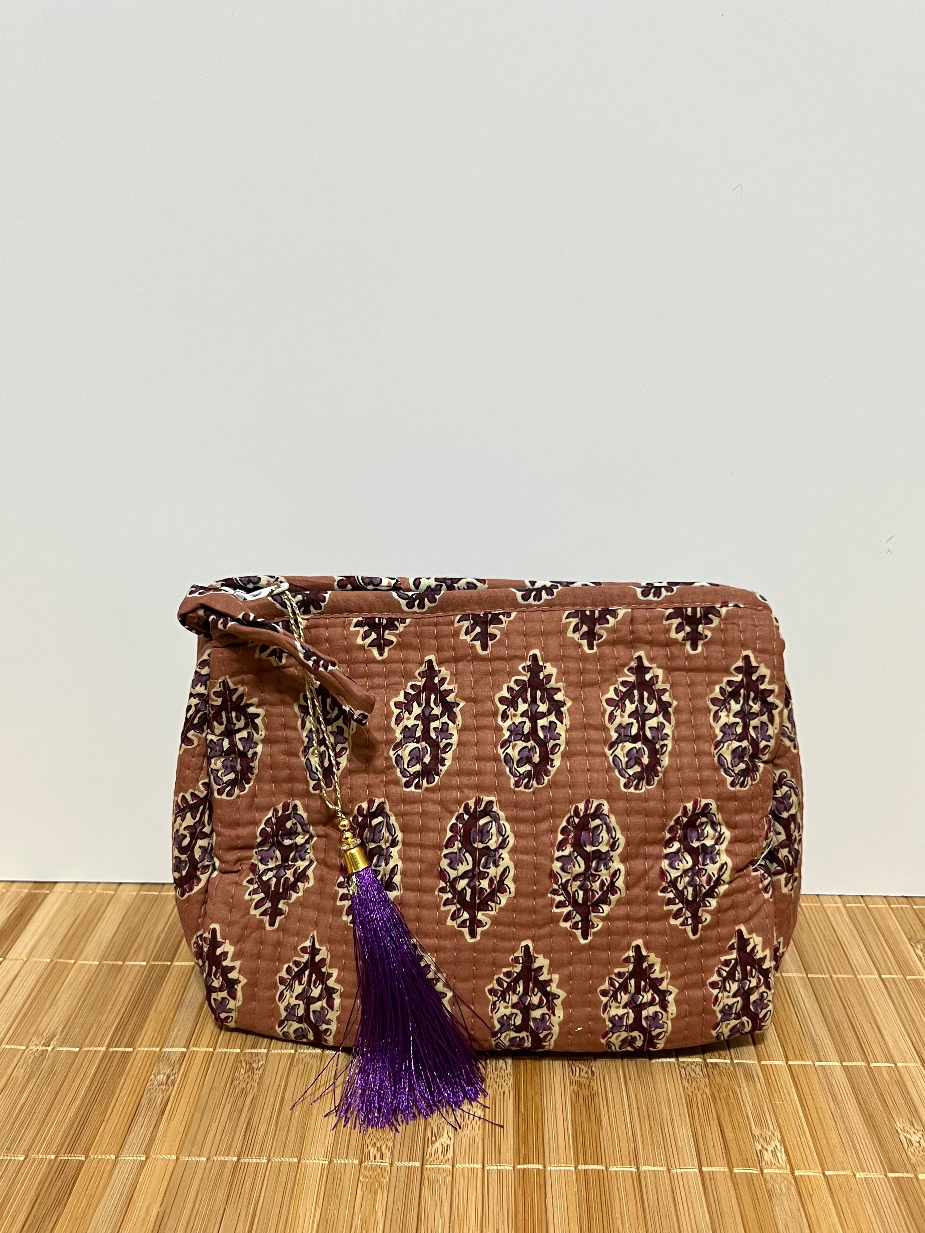 Neceser estampado de Algodón impermeable con Compartimentos | Personalizado con iniciales