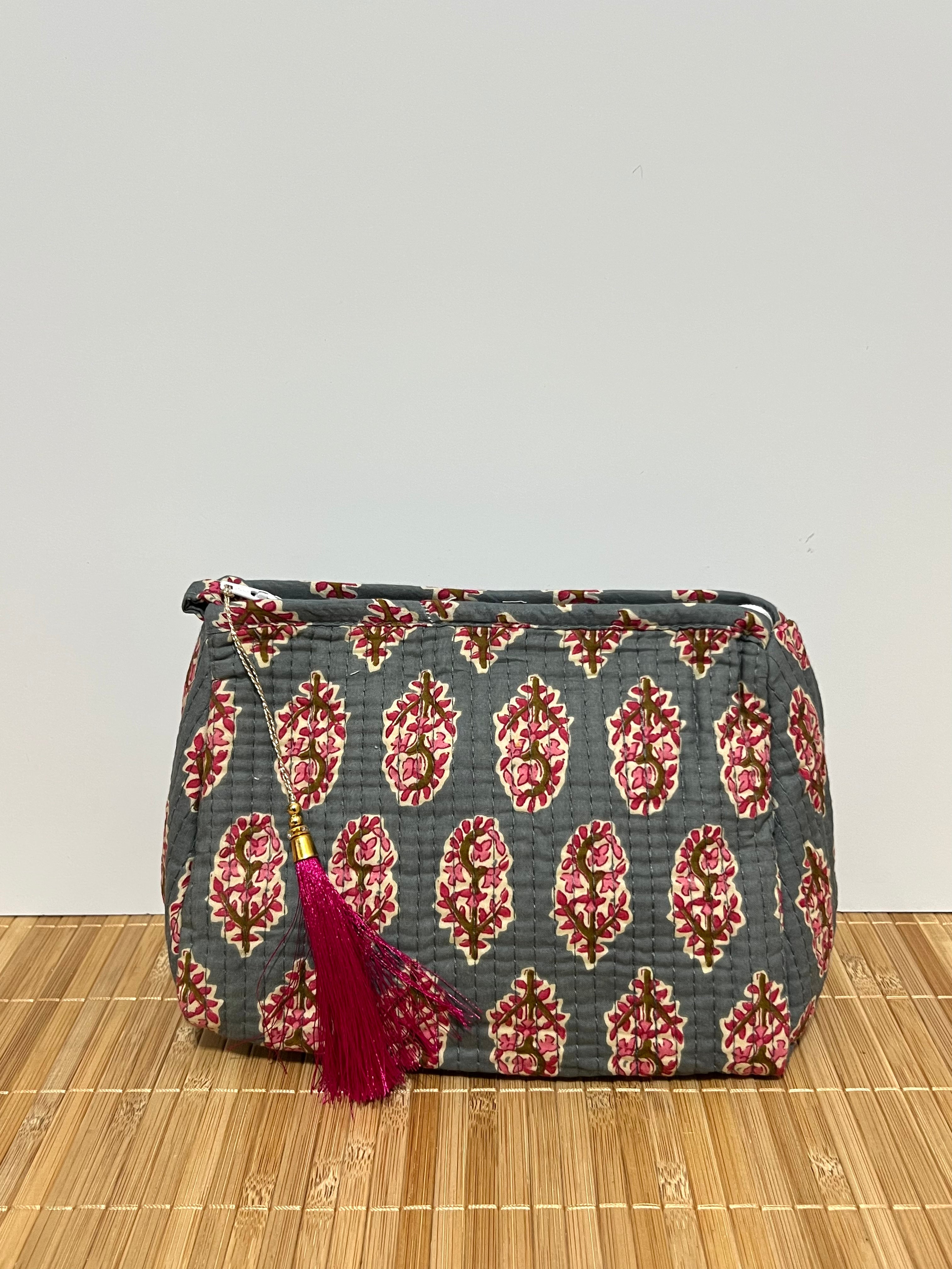 Neceser estampado de Algodón impermeable con Compartimentos | Personalizado con iniciales