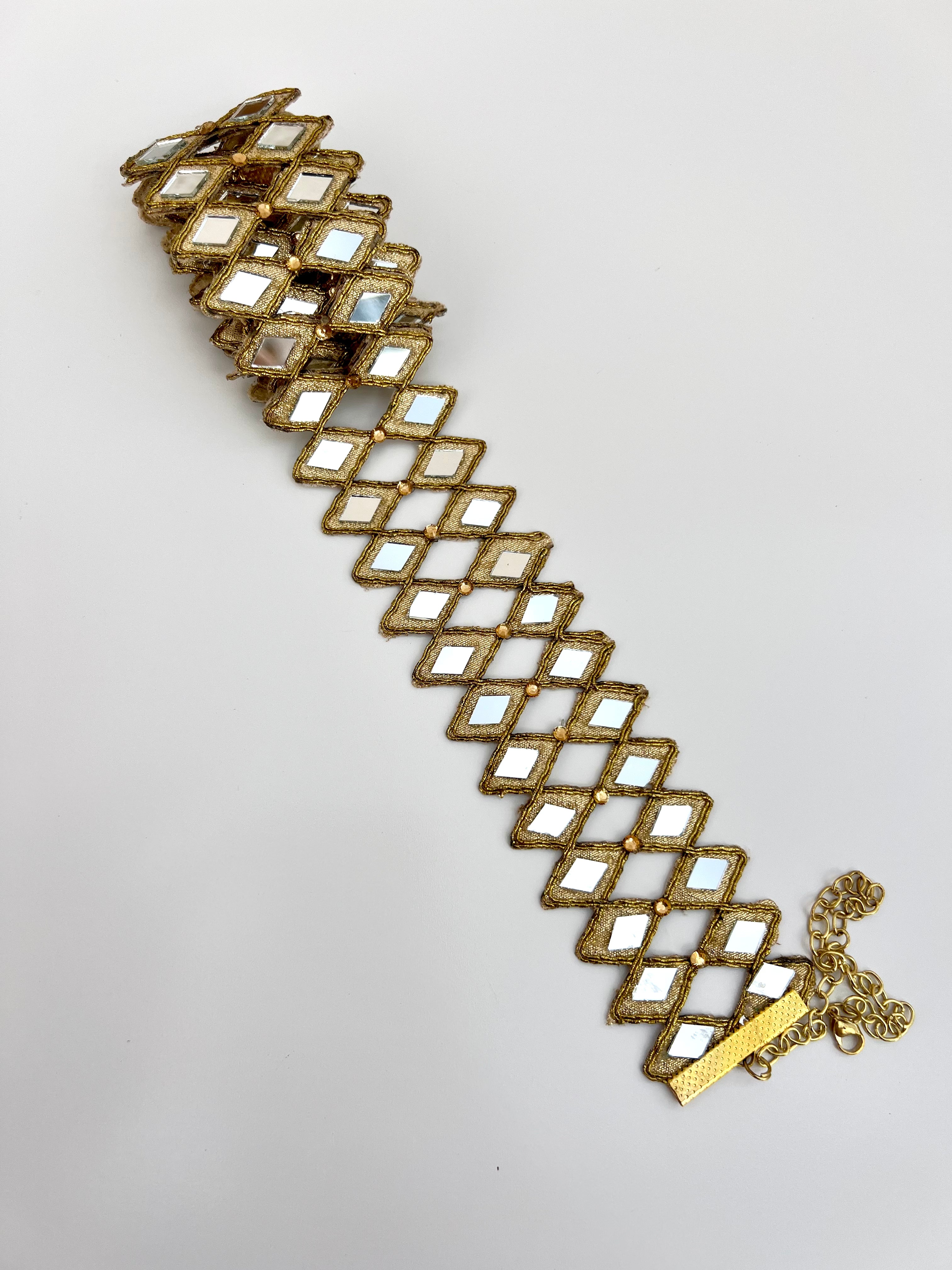 Cinturón espejos Dorado y Plateado mujer con cadena ajustable