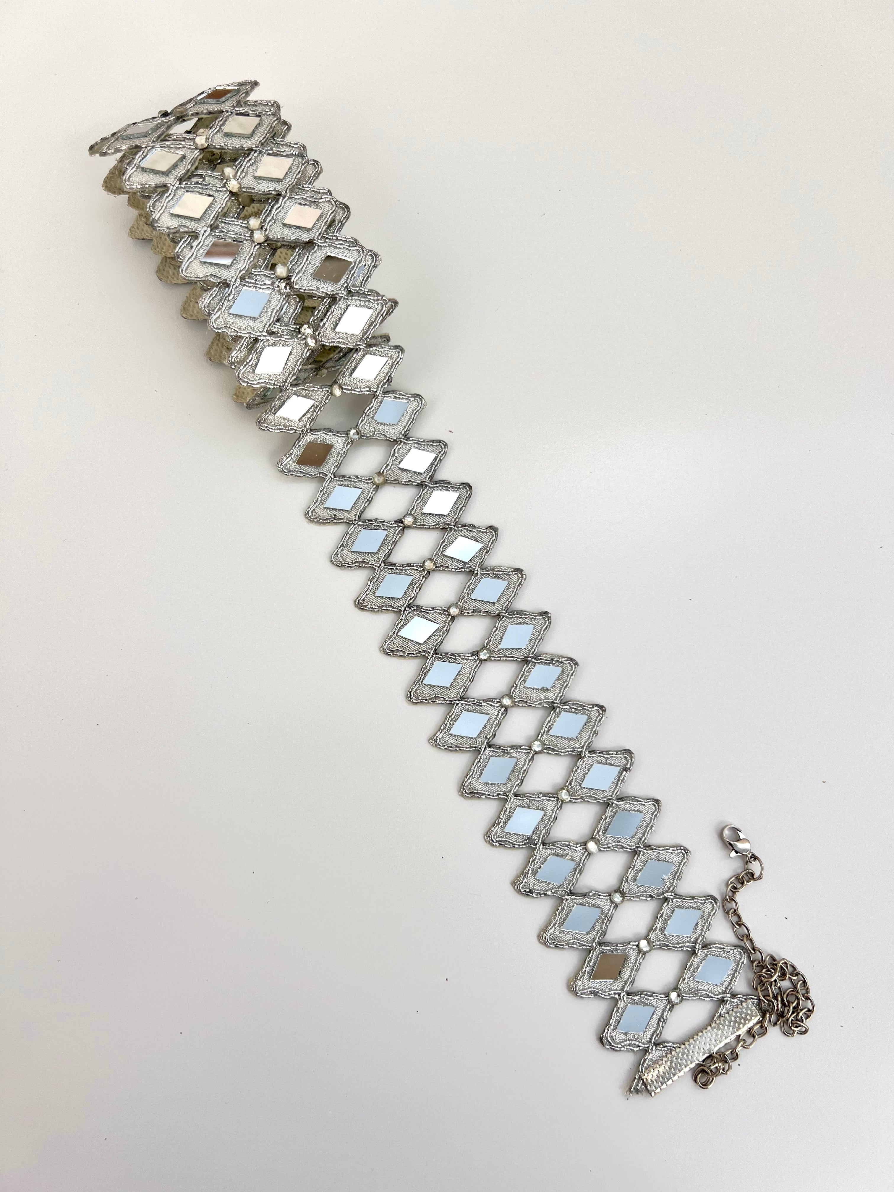 Cinturón espejos Dorado y Plateado mujer con cadena ajustable