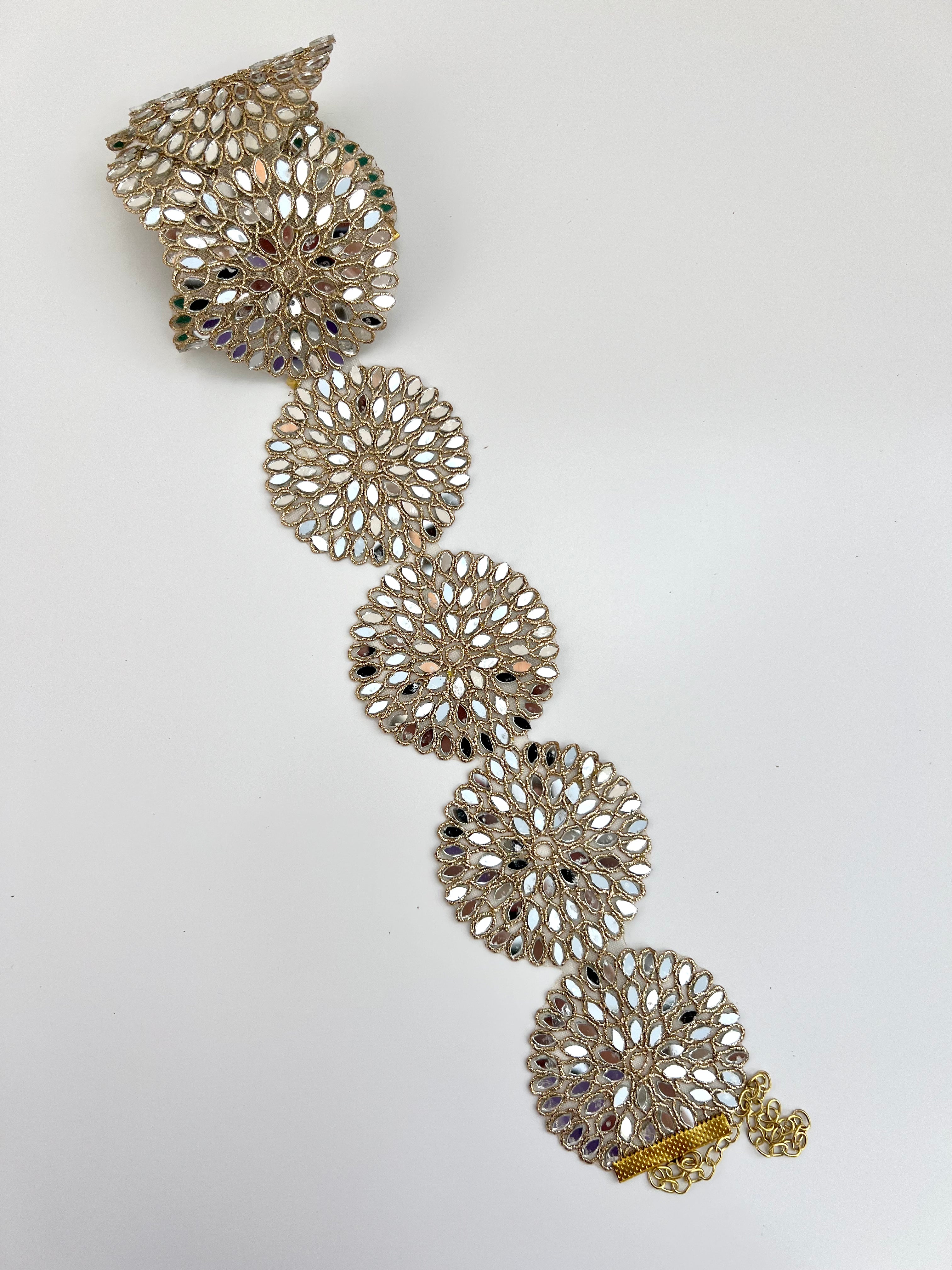 Cinturón espejos Dorado y Plateado mujer con cadena ajustable