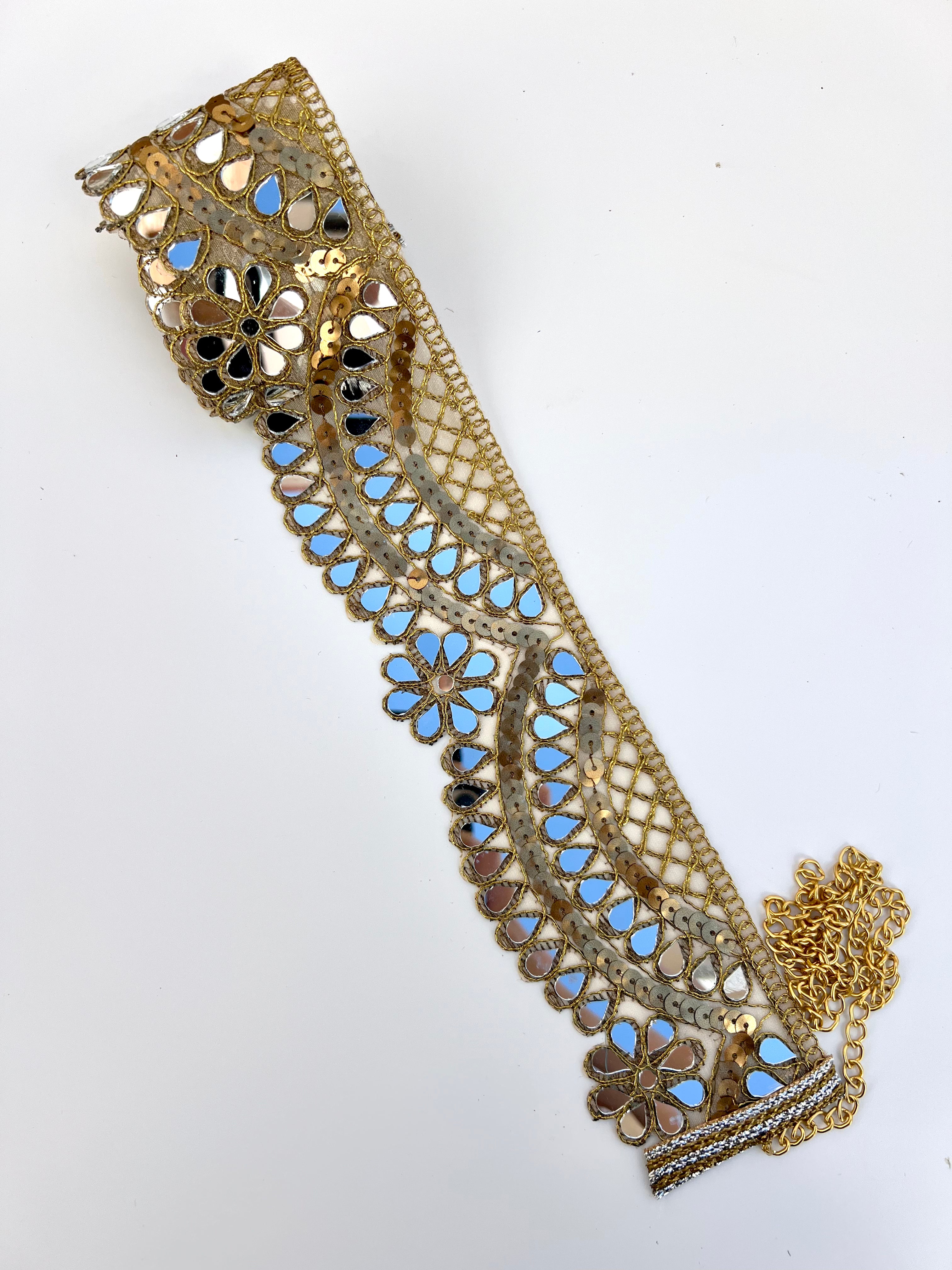 Cinturón espejos Dorado y Plateado mujer con cadena ajustable