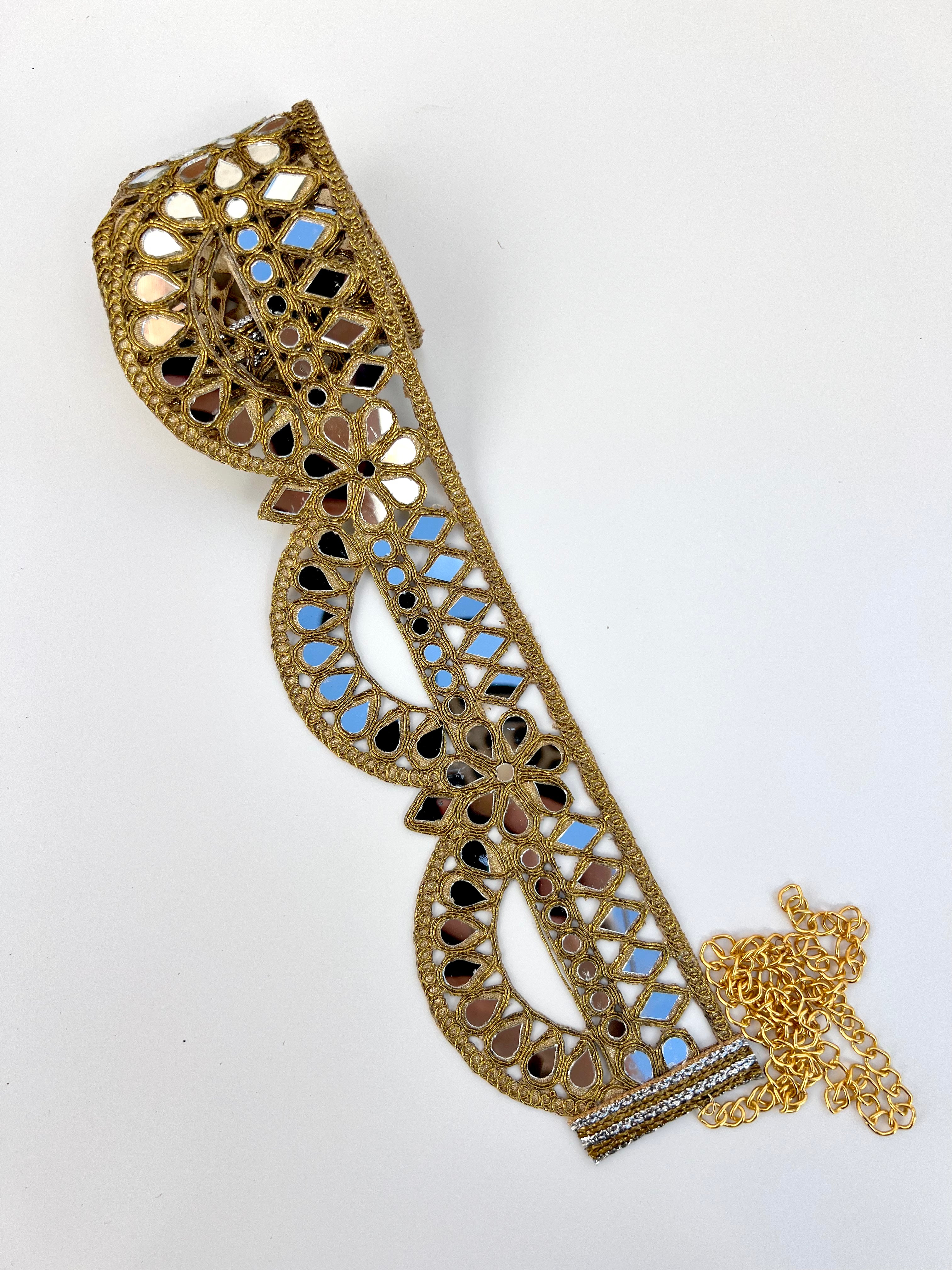 Cinturón espejos Dorado y Plateado mujer con cadena ajustable