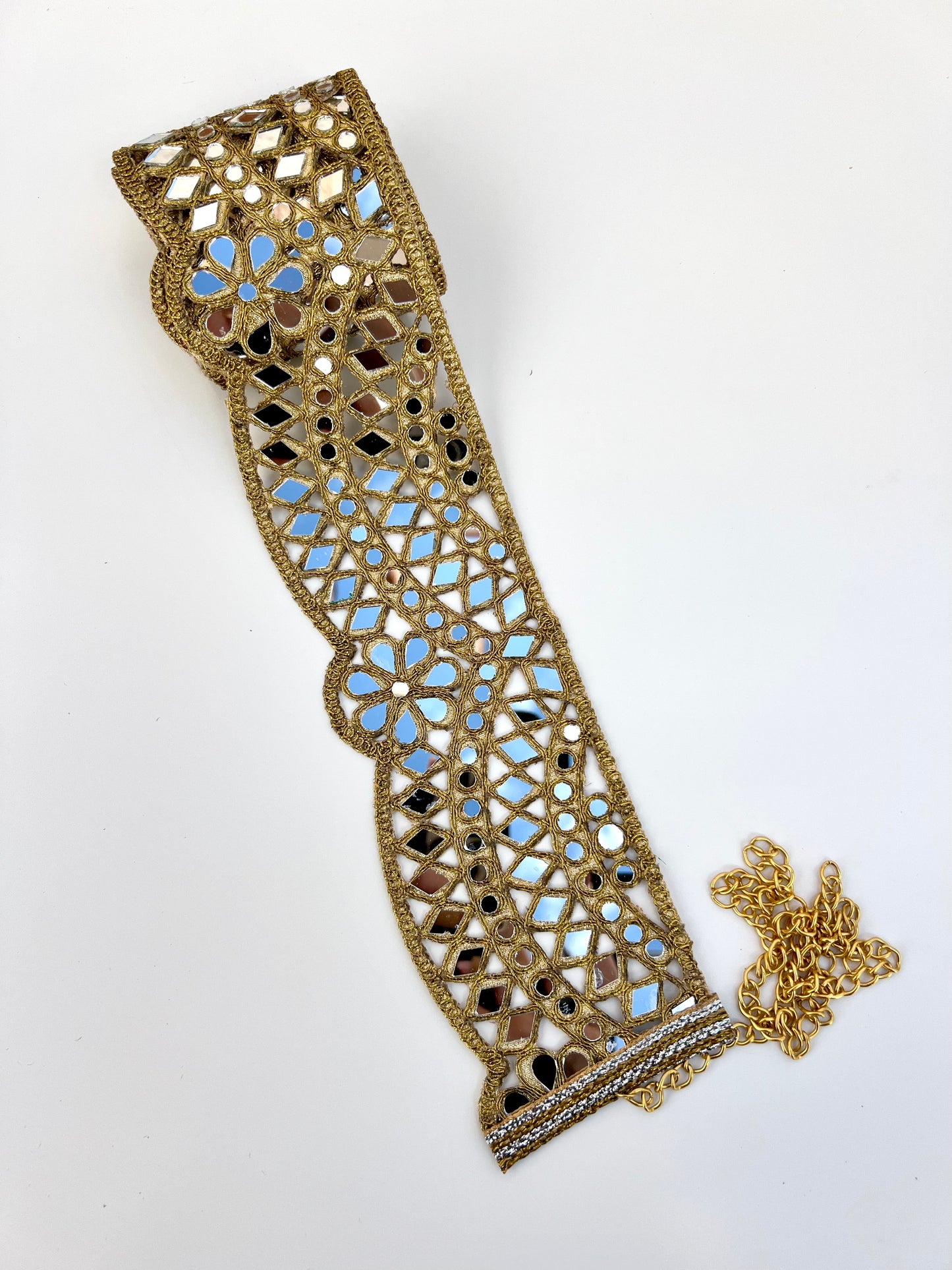 Cinturón espejos Dorado y Plateado mujer con cadena ajustable