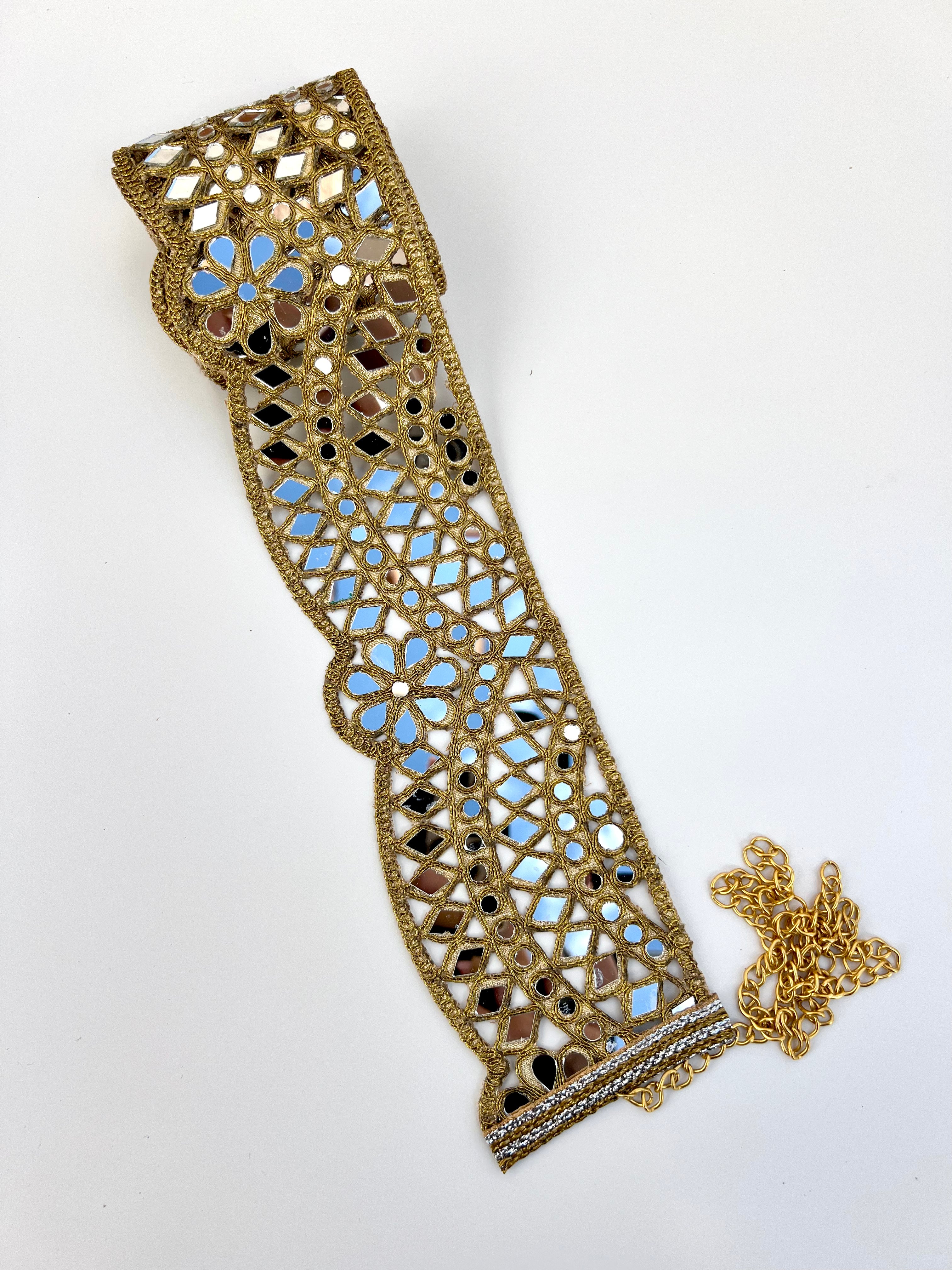 Cinturón espejos Dorado y Plateado mujer con cadena ajustable