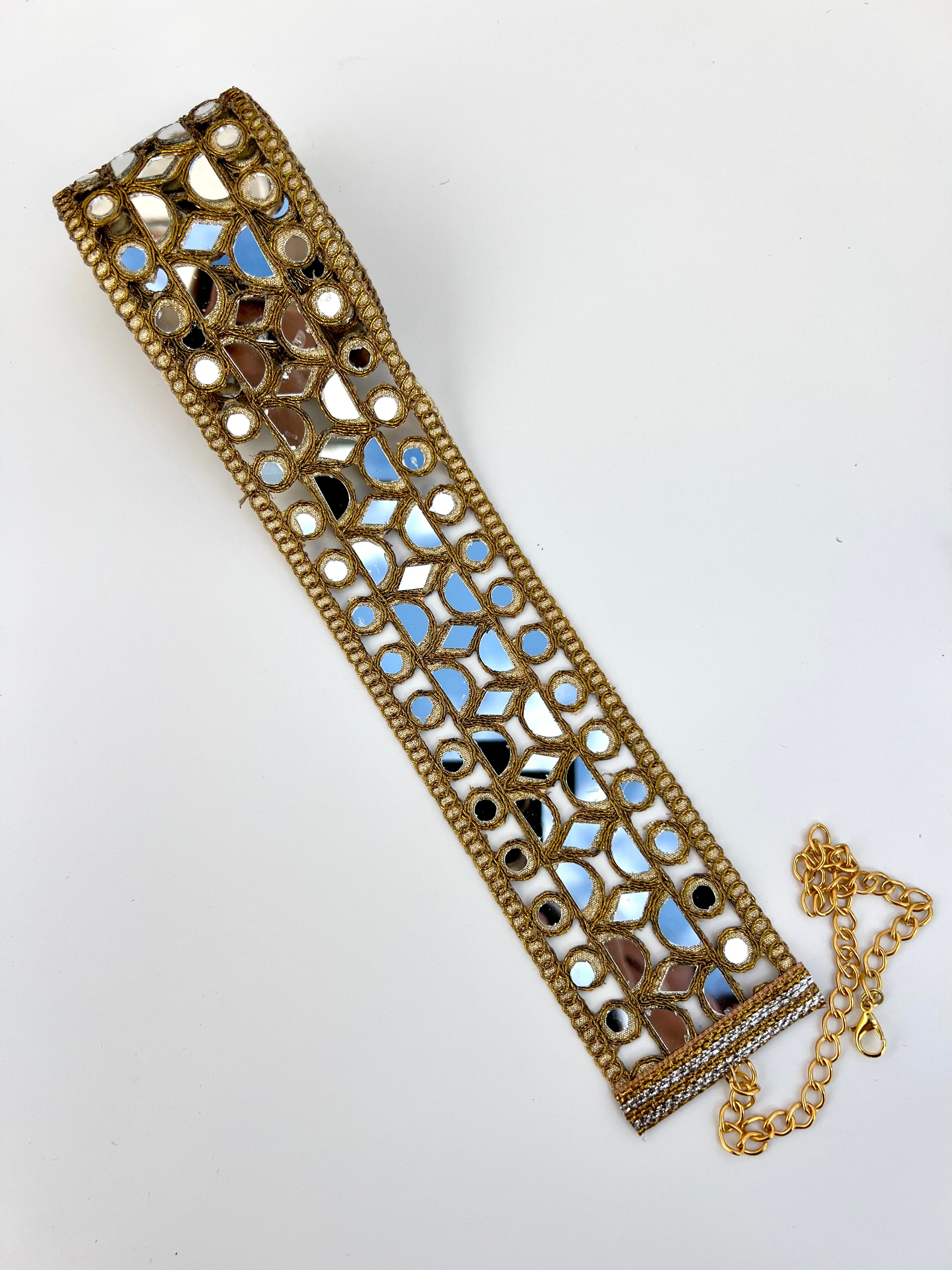 Cinturón espejos Dorado y Plateado mujer con cadena ajustable