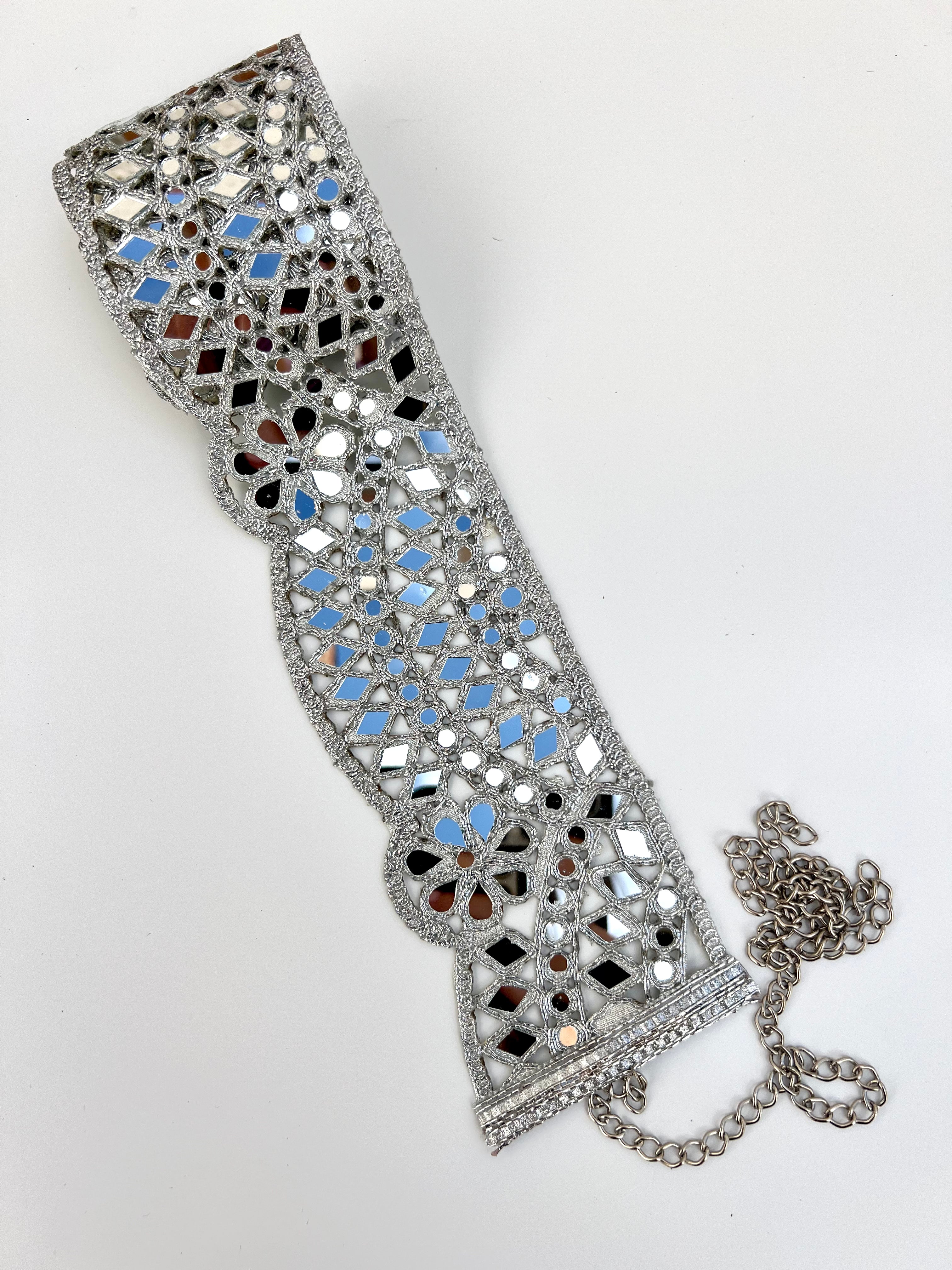 Cinturón espejos Dorado y Plateado mujer con cadena ajustable