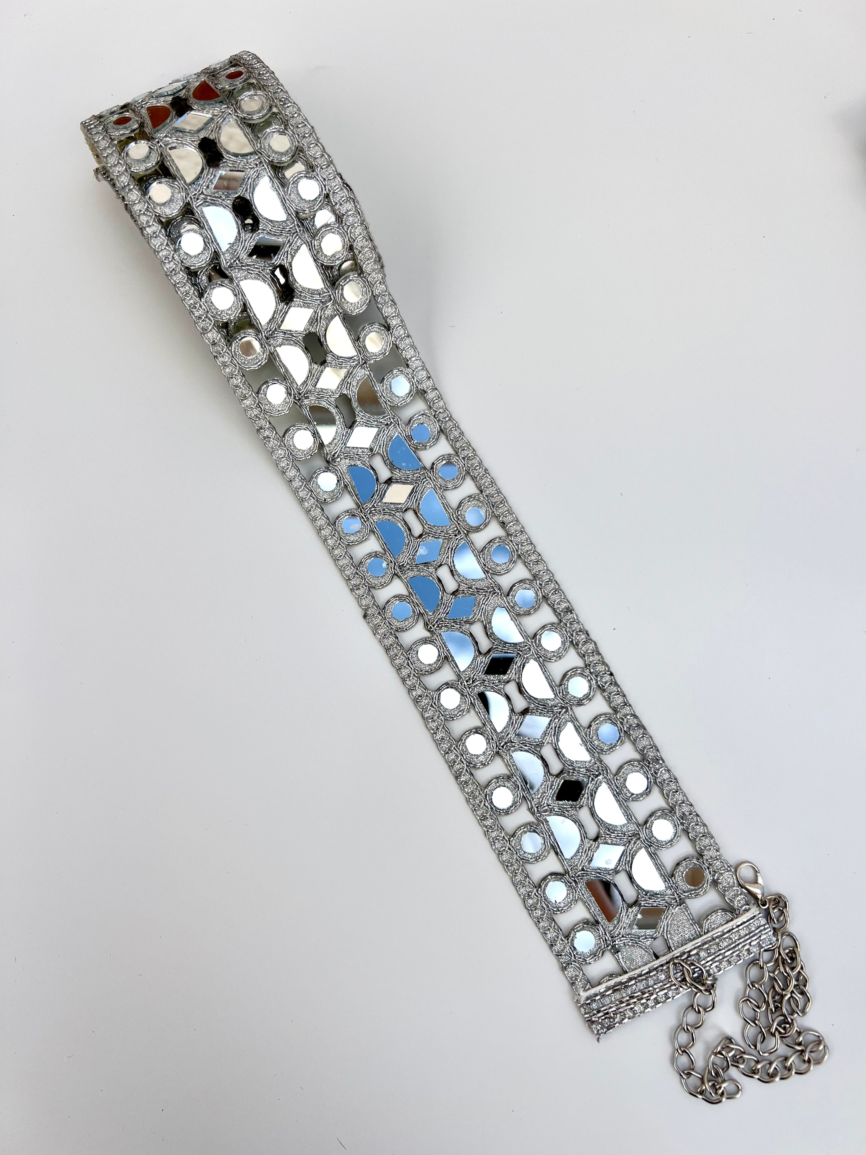 Cinturón espejos Dorado y Plateado mujer con cadena ajustable