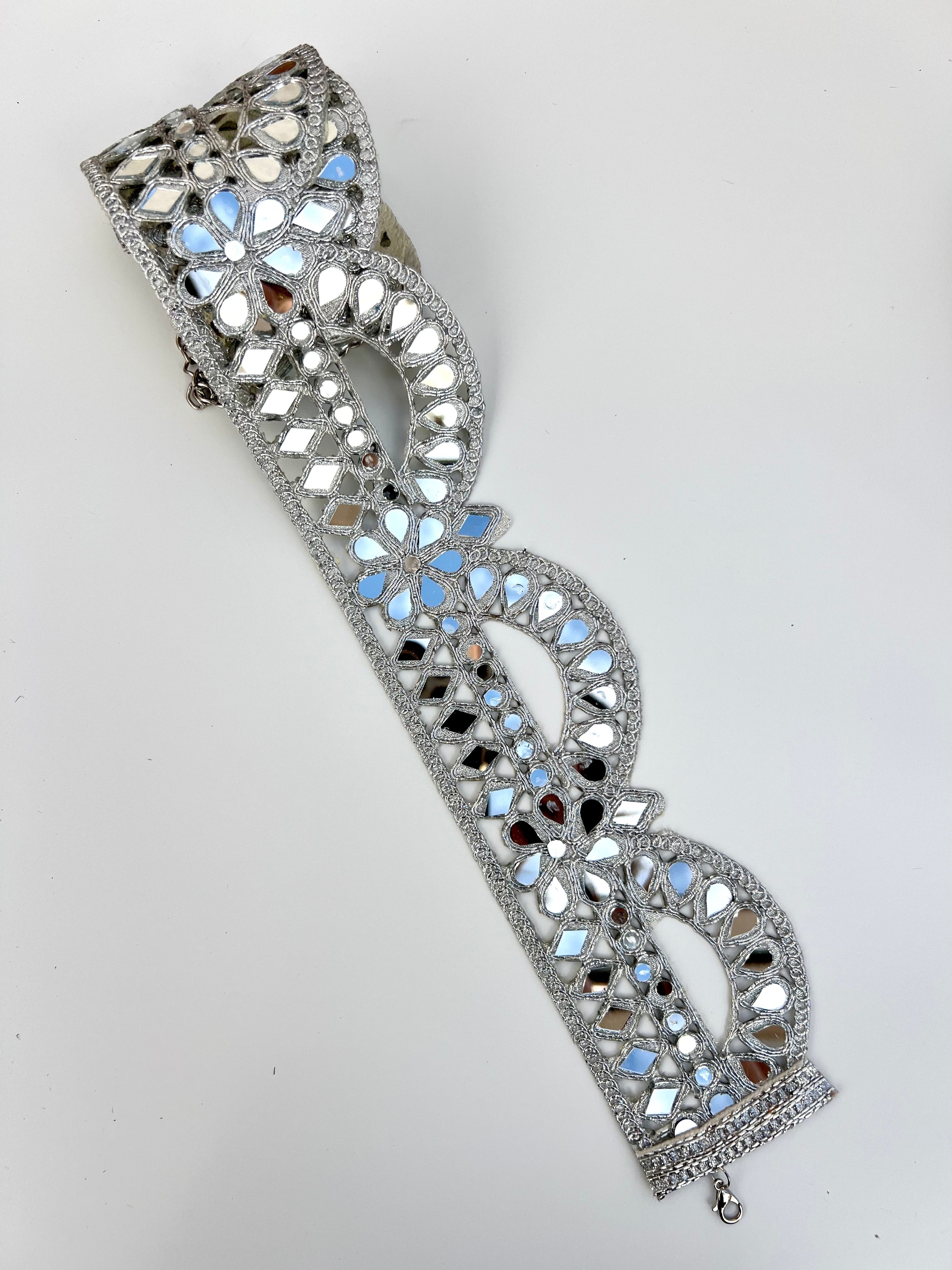 Cinturón espejos Dorado y Plateado mujer con cadena ajustable