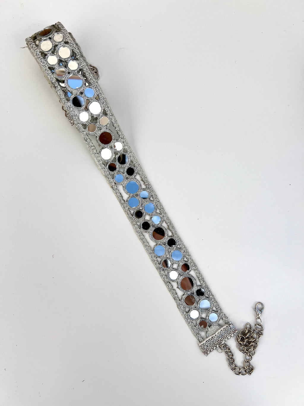 Cinto espelhado Dourado e Prateado feminino com corrente ajustável