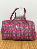Bolso de viaje estampado de algodón personalizado iniciales – 40 × 30 × 20 cm