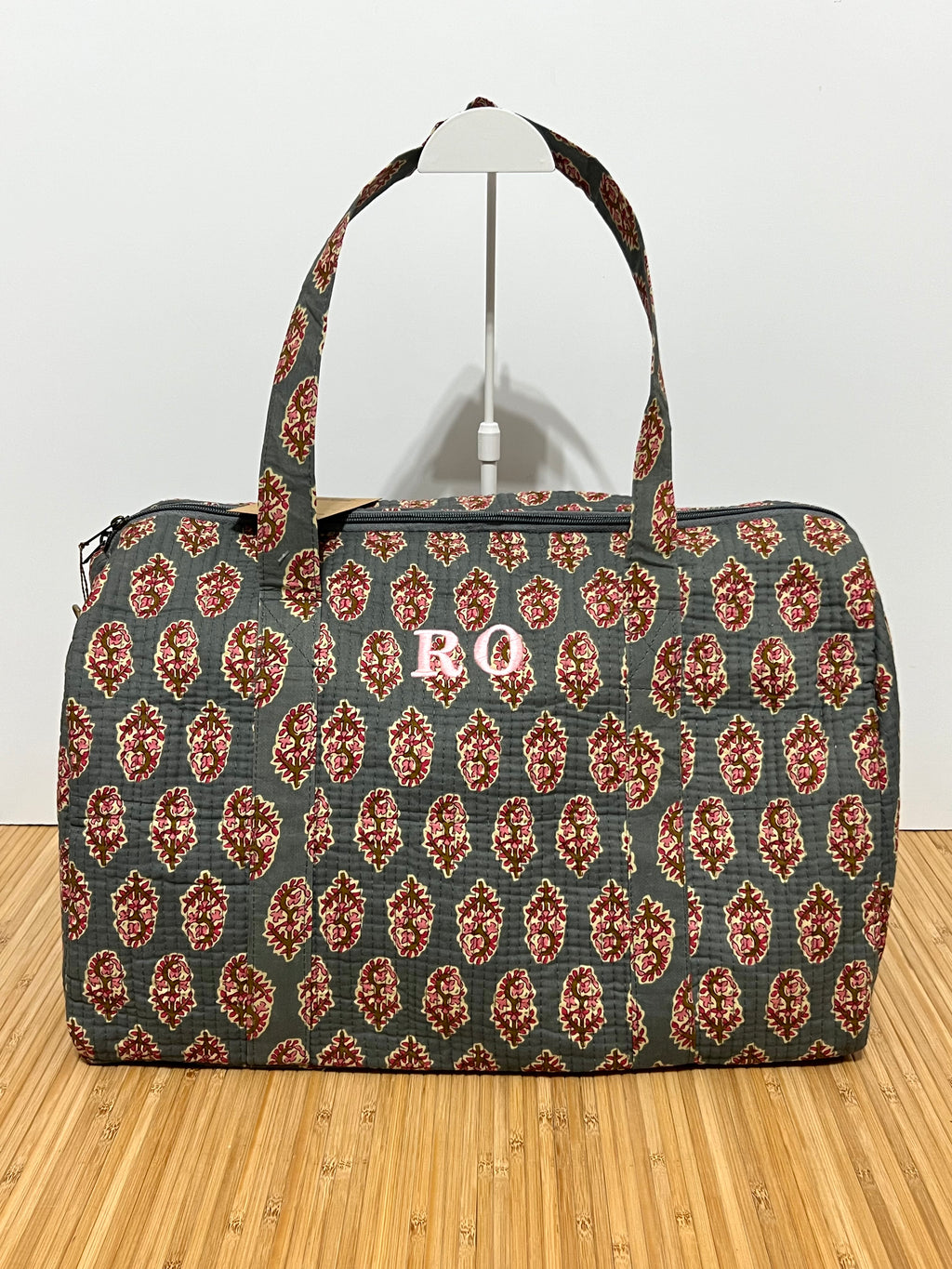 Personalisierte Reisetasche aus bedruckter Baumwolle mit Initialen – 40 × 30 × 20 cm