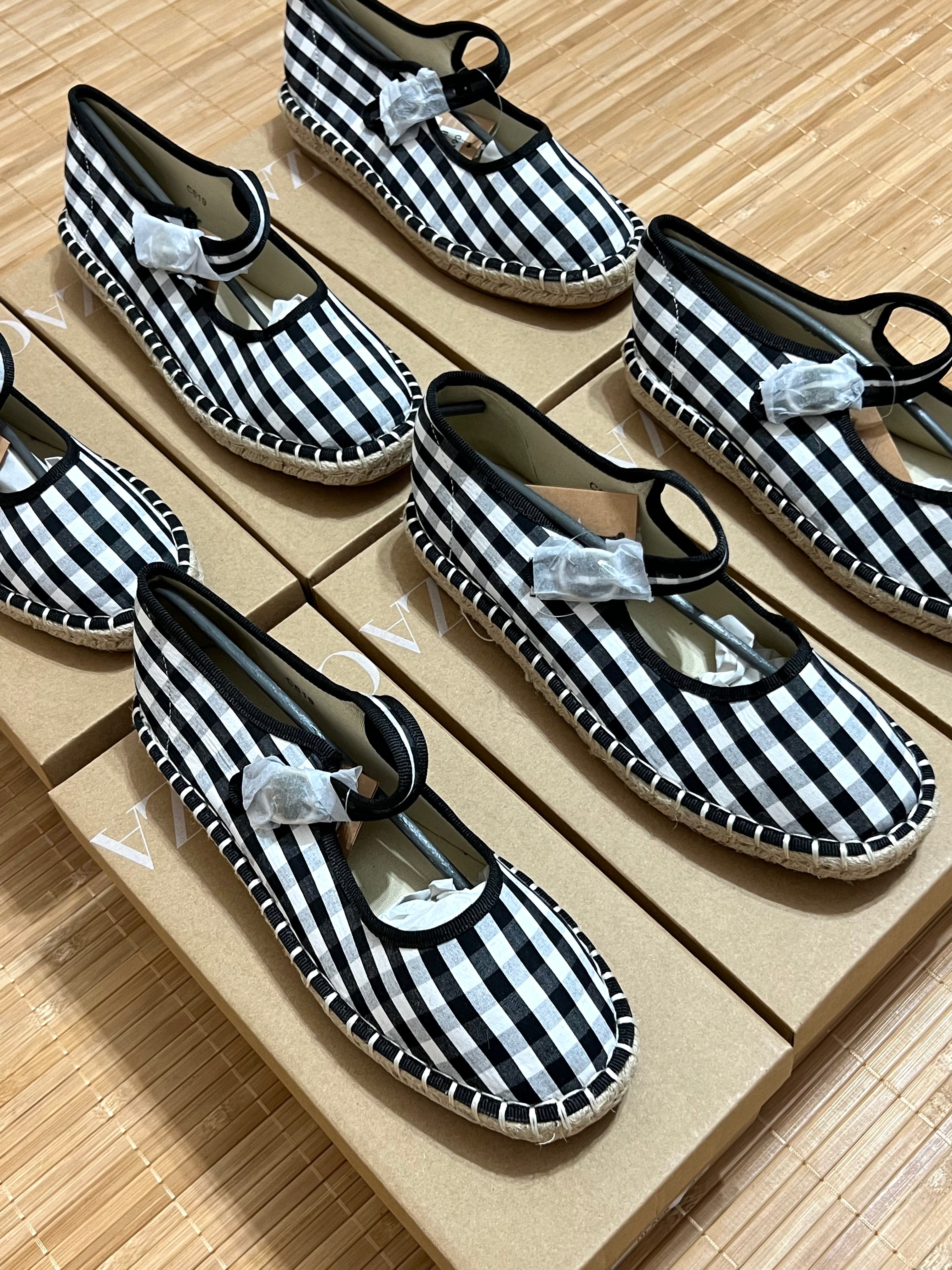 Bailarinas Cuadros Vichy o Lisas con Suela Gruesa de Esparto Mujer | Elige tu talla habitual (36-41)