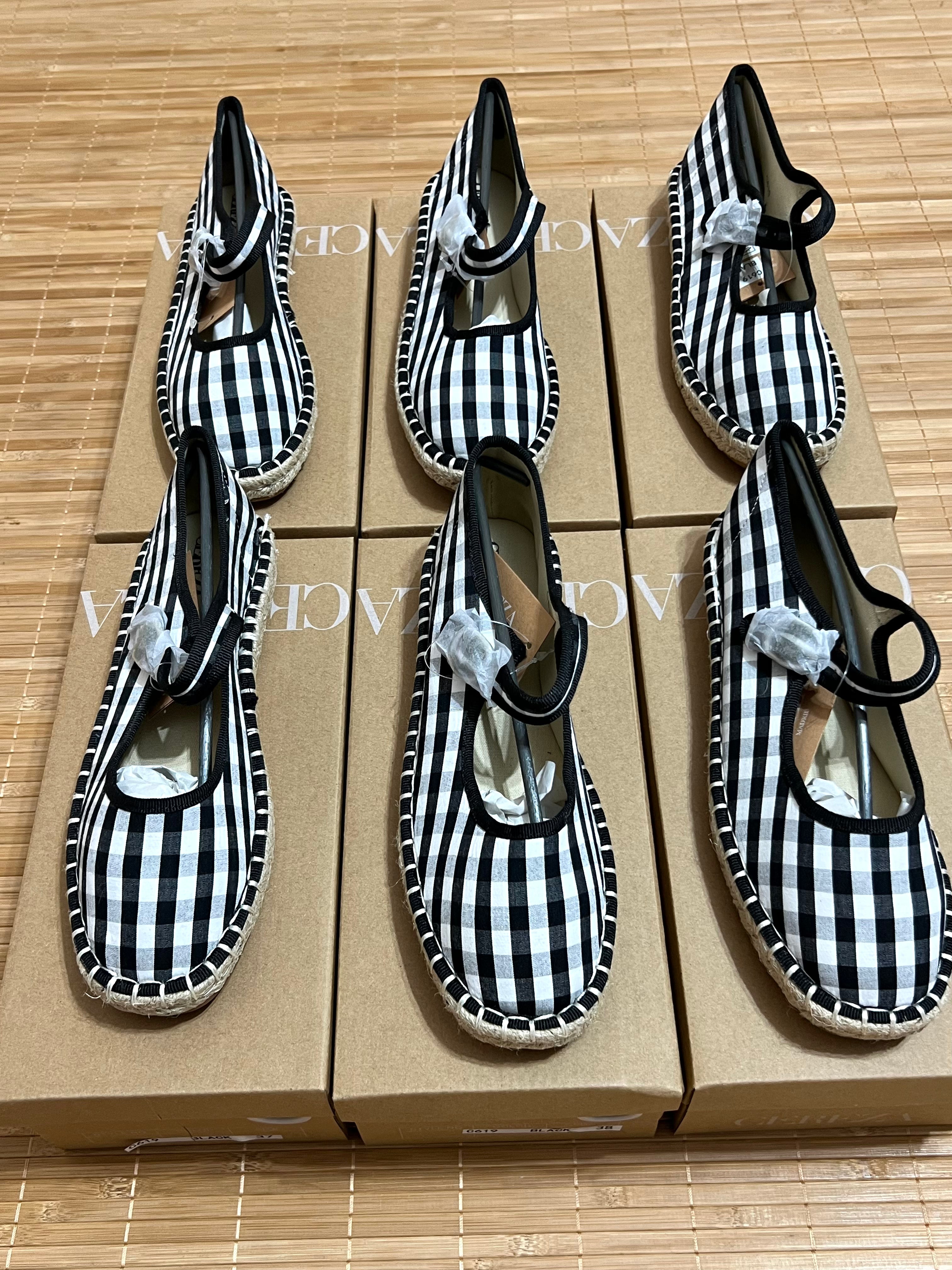 Bailarinas Cuadros Vichy o Lisas con Suela Gruesa de Esparto Mujer | Elige tu talla habitual (36-41)