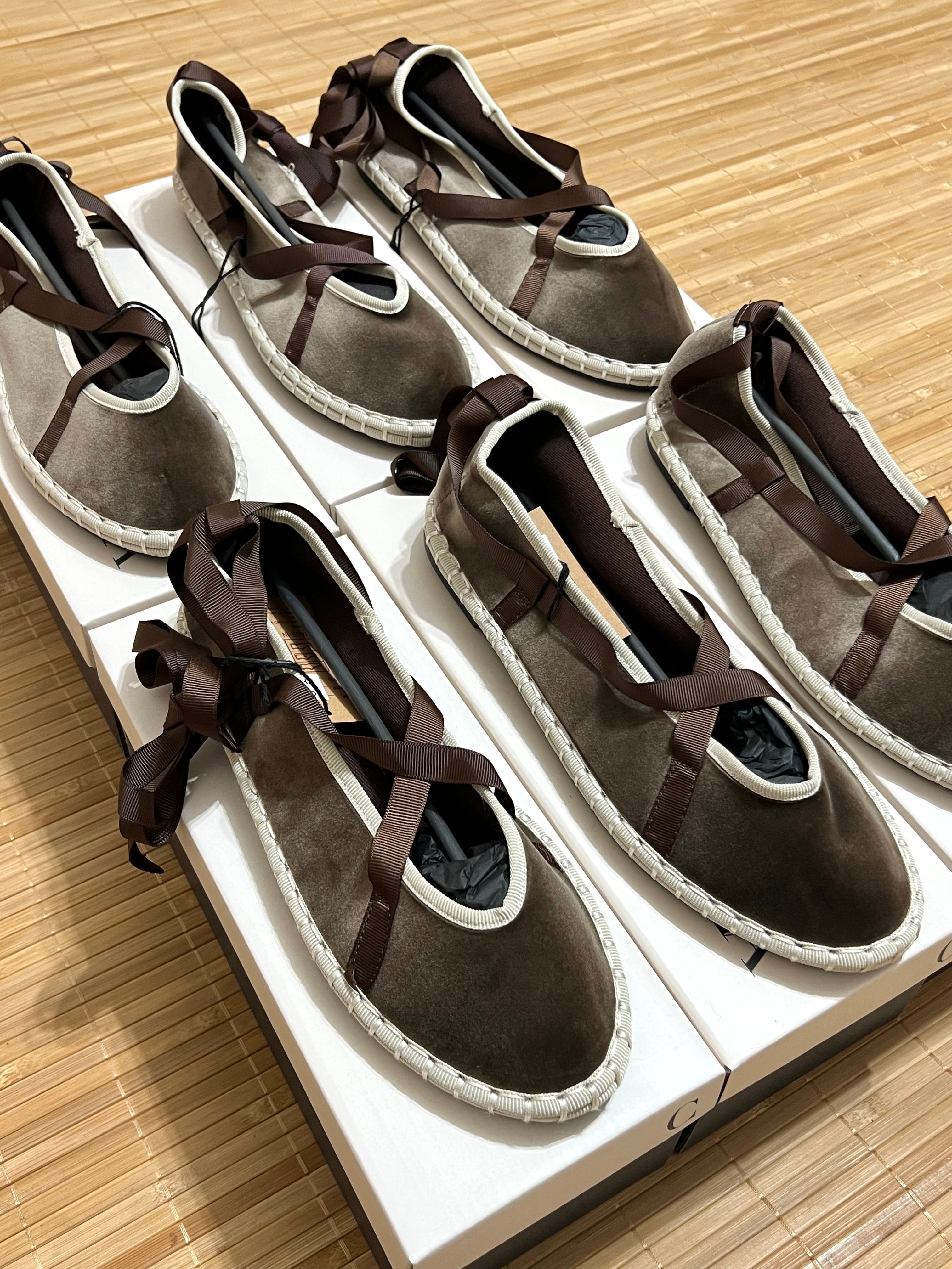 Bailarinas Terciopelo Atadas con Cinta Mujer | Elige tu talla habitual (36 a 41)