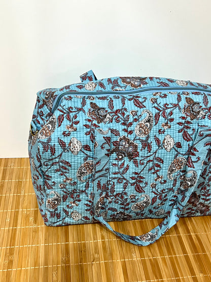 Bolso viaje de India de algodón hecho a mano | Bolso para usar como equipaje de mano o cabina