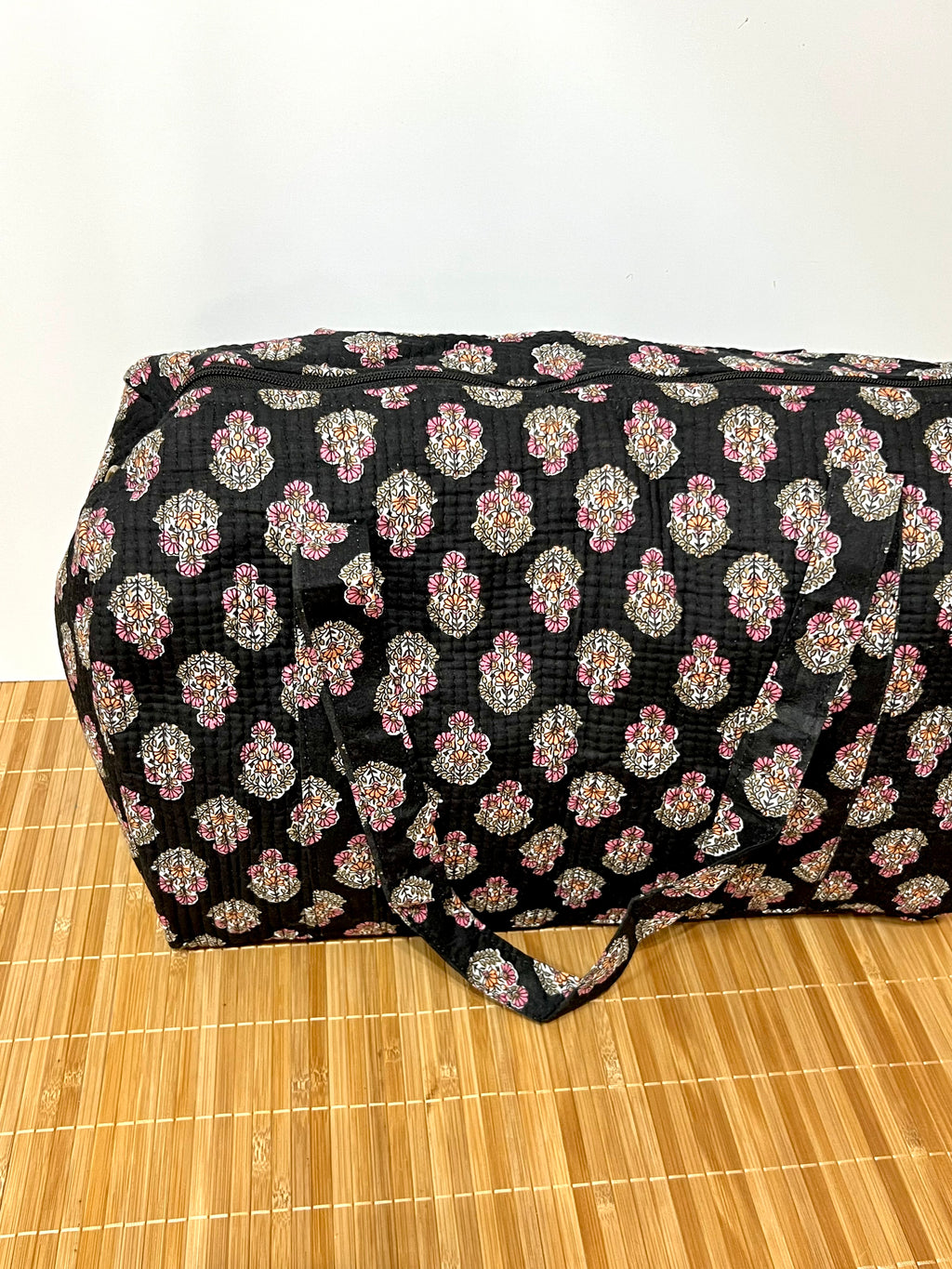 Personalisierte Reisetasche aus bedruckter Baumwolle mit Initialen – 40 × 30 × 20 cm