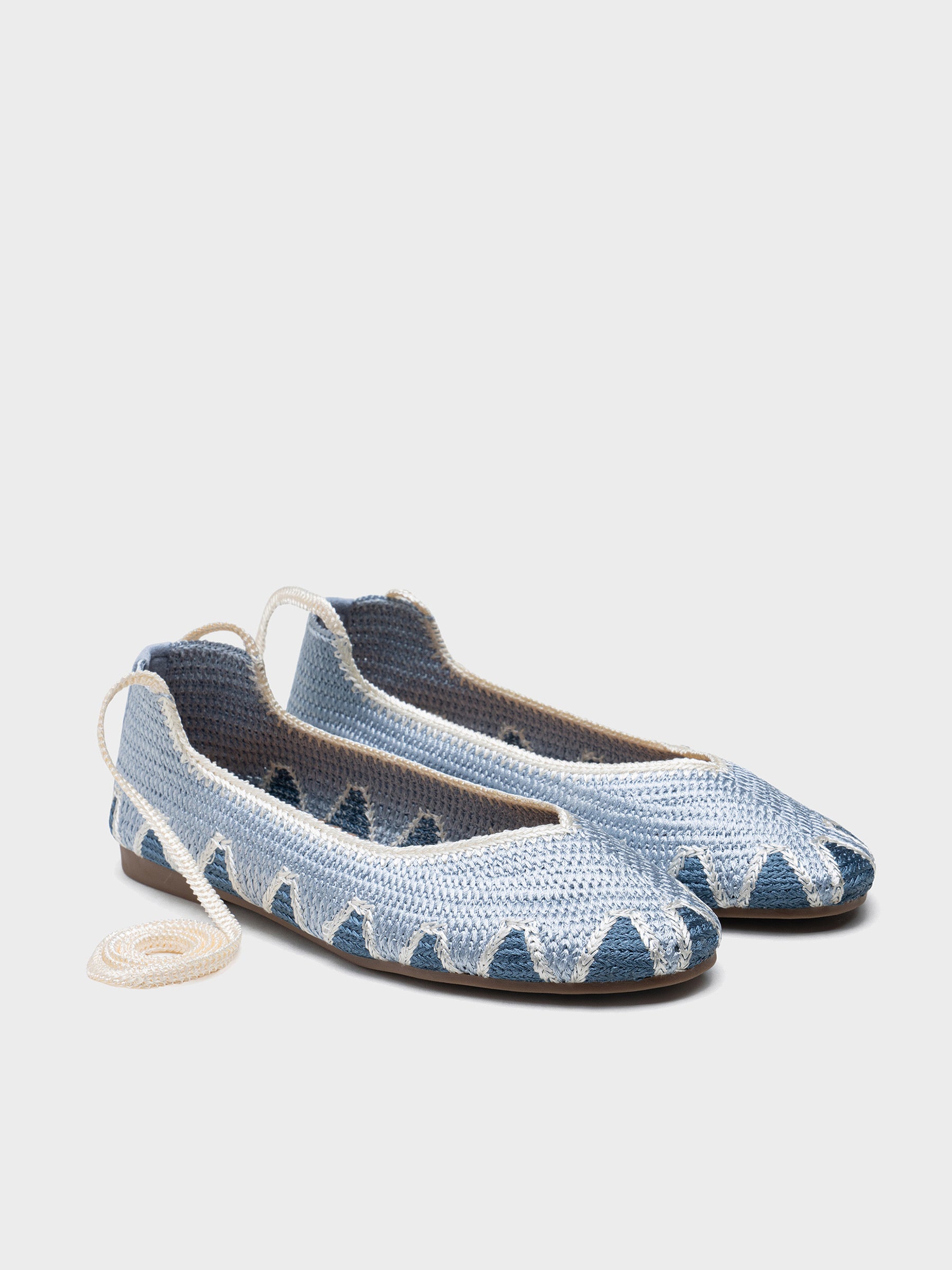 Bailarinas estilo Crochet con Cintas al Tobillo Diseño Étnico | Elige tu talla habitual (36-41)